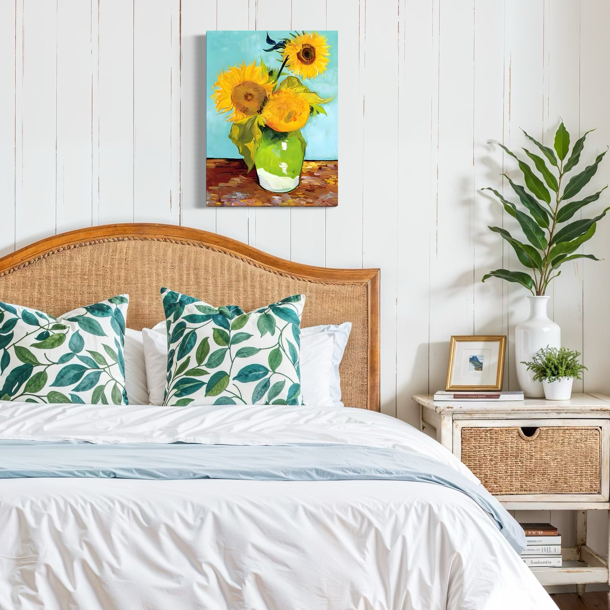 Tablou Canvas Premium LuxCanva® C1146, Vaza Cu Flori ,  Culori, Floarea Soarelui, Birou, Living Room, Relaxare, Culori Vibrante