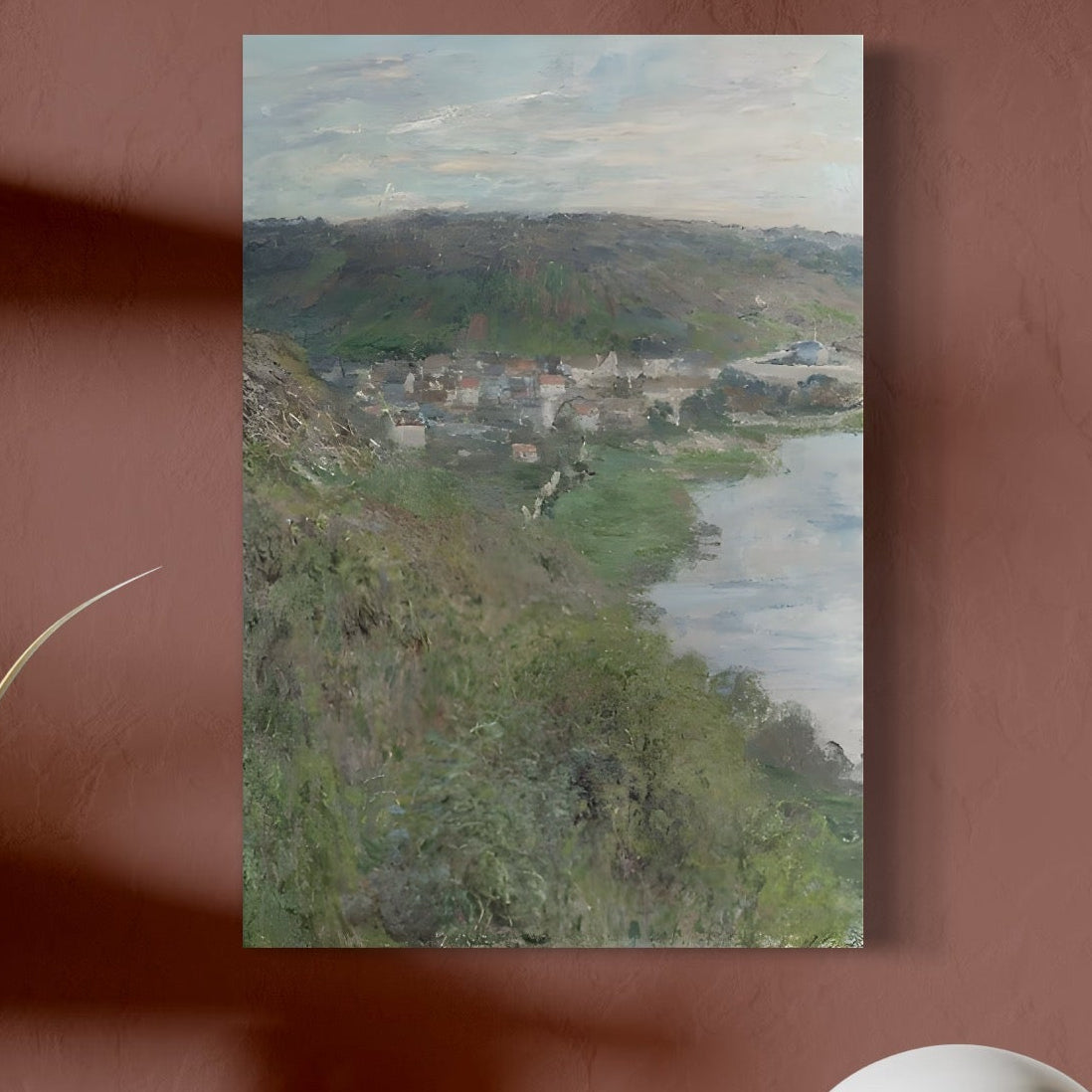 Tablou Canvas Premium LuxCanva® C1155, Wiew Of The Village By Monet , Culori, Sea, Travel, People, Living Room, Bar, Relaxare, Culori Vibrante