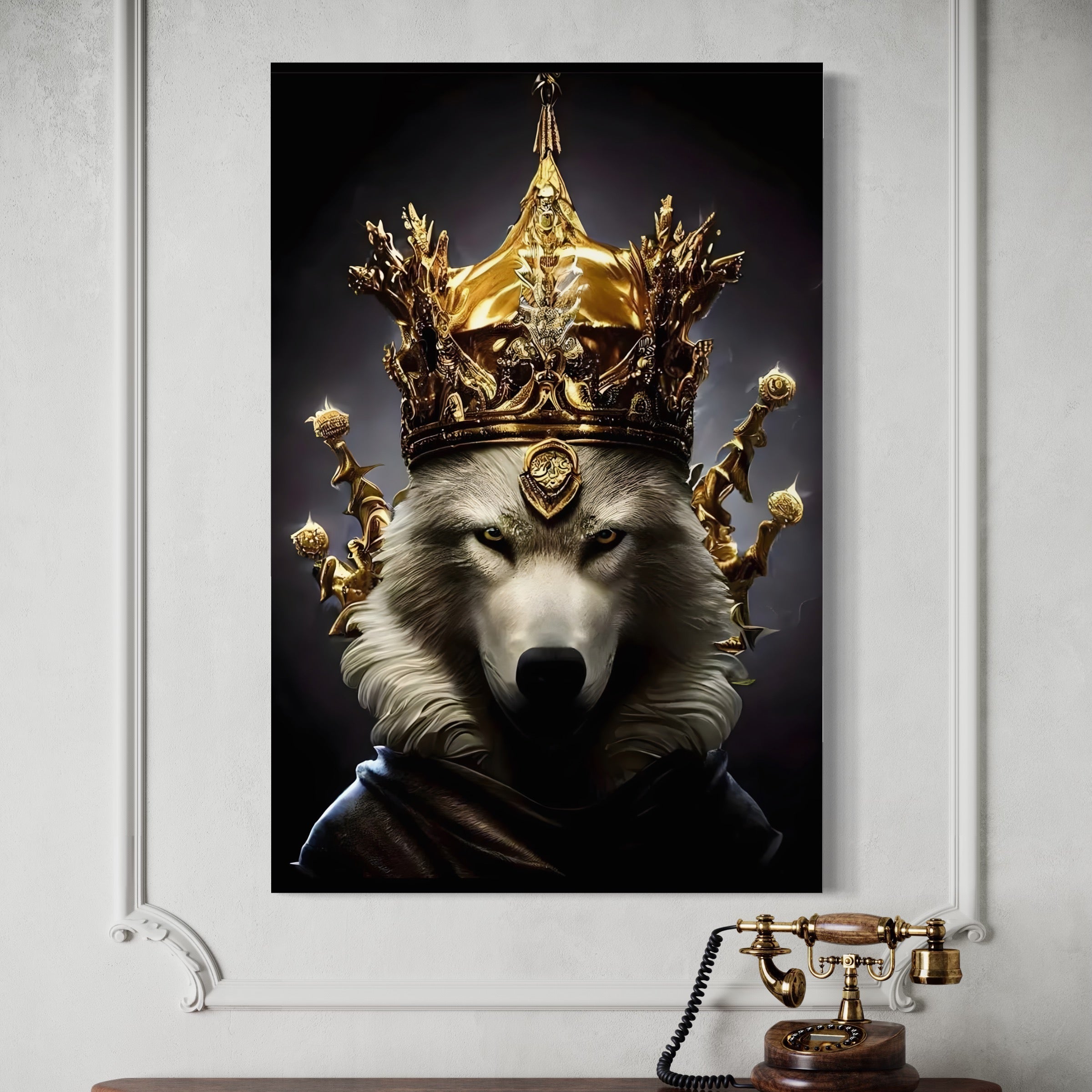 Tablou Canvas Premium LuxCanva® A1144, Wolf King , Lup, Animal, Culori Vibrante