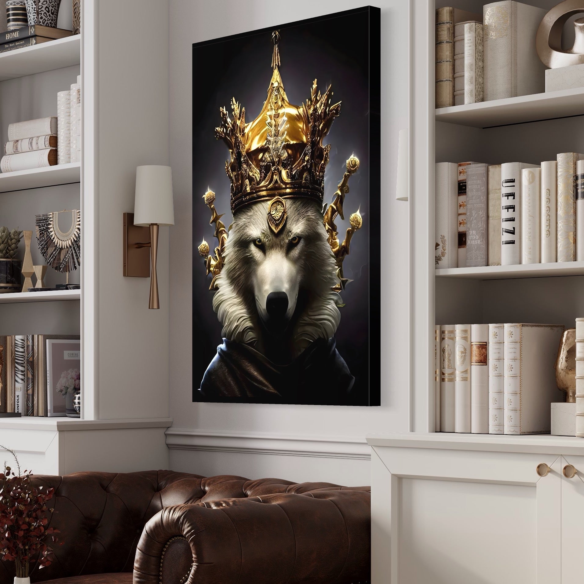 Tablou Canvas Premium LuxCanva® A1144, Wolf King , Lup, Animal, Culori Vibrante
