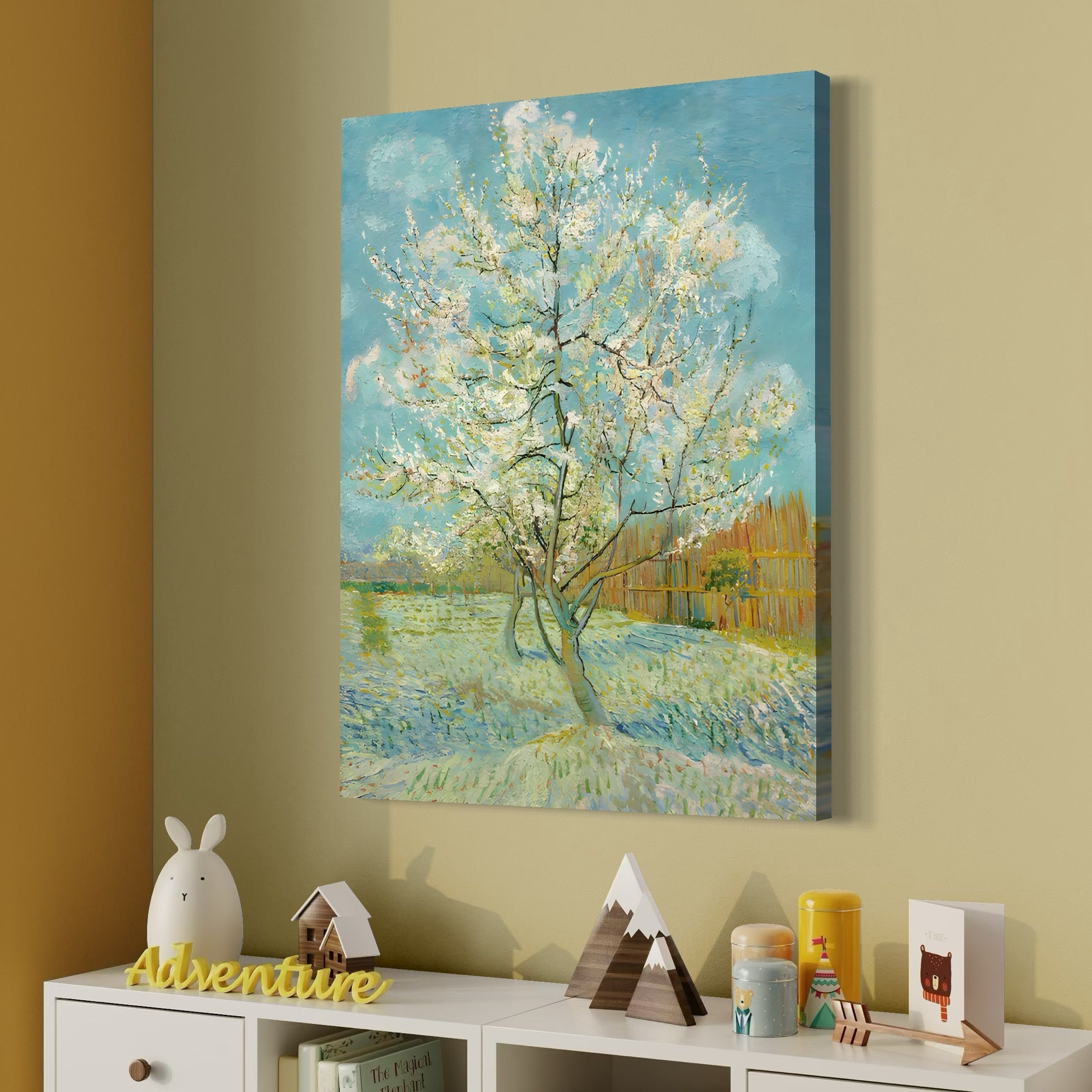 Tablou Canvas Premium LuxCanva® C1158, Copac Inflorit Primavara , Culori, Natura, Flori, Anotimp, Living Room, Relaxare, Culori Vibrante