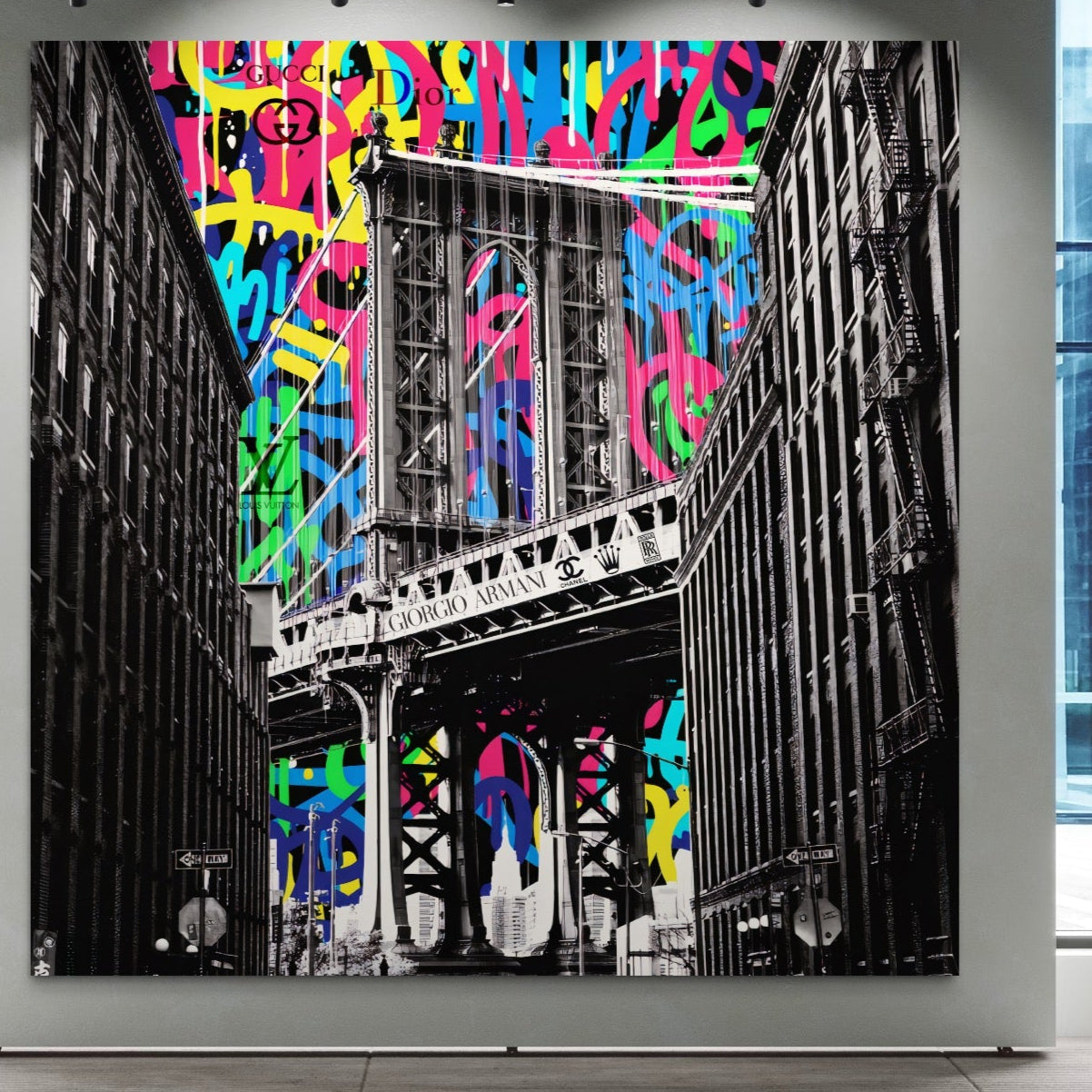 Tablou Canvas Premium LuxCanva® A1138, Brands Bridge , Pod, Turn, MultiBrands, Color, Culori Vibrante