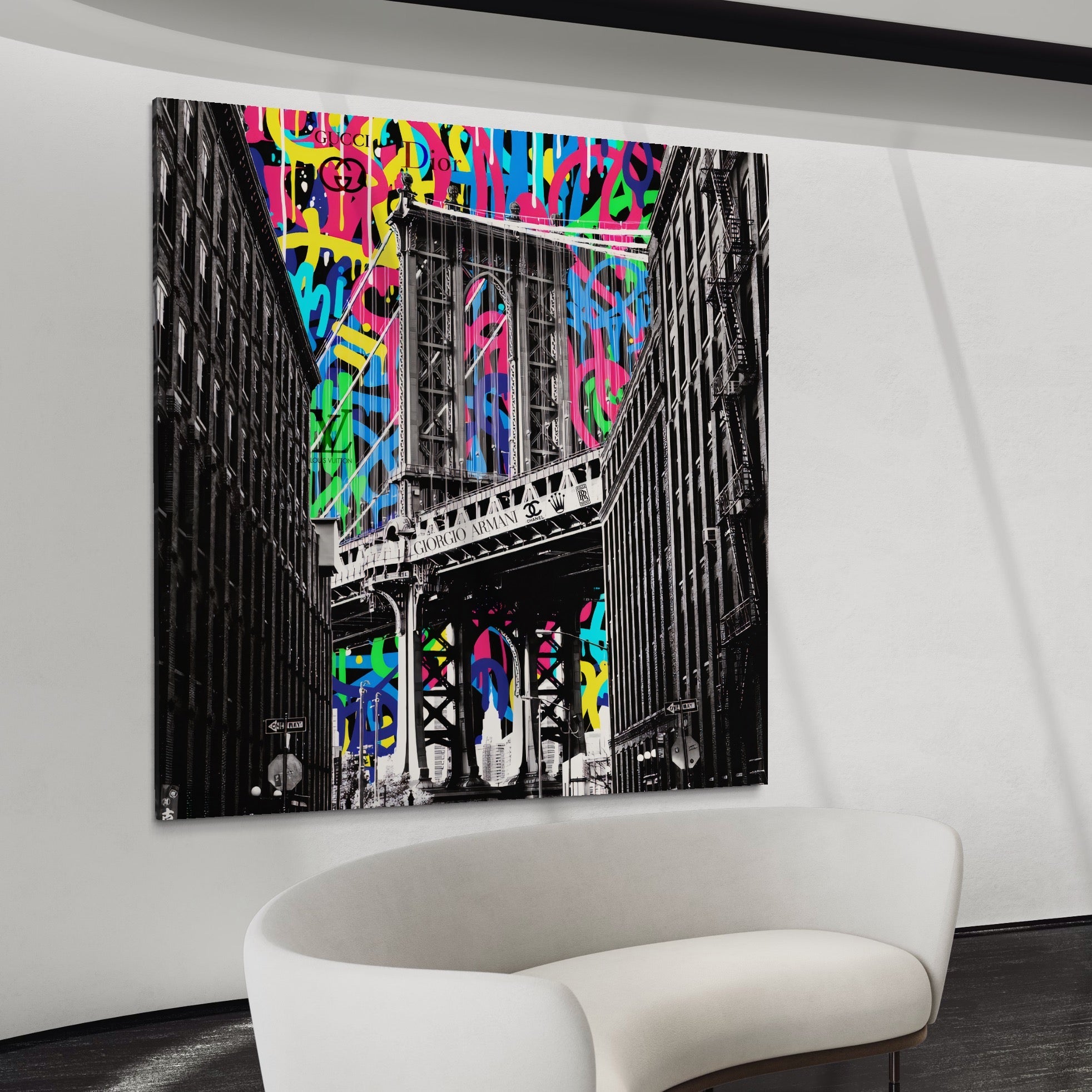 Tablou Canvas Premium LuxCanva® A1138, Brands Bridge , Pod, Turn, MultiBrands, Color, Culori Vibrante