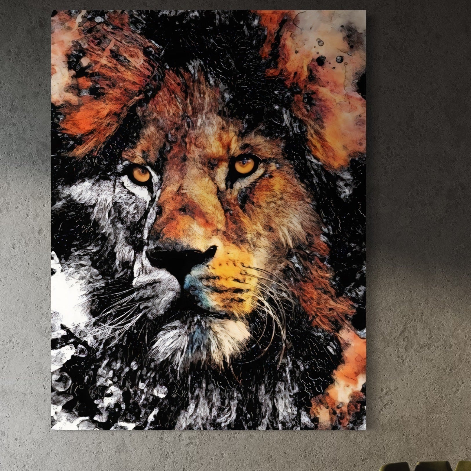 Tablou Canvas Premium LuxCanva® A1135, Leu , Regele Junglei, Animal Salbatic, Motivational, Culori Vibrante