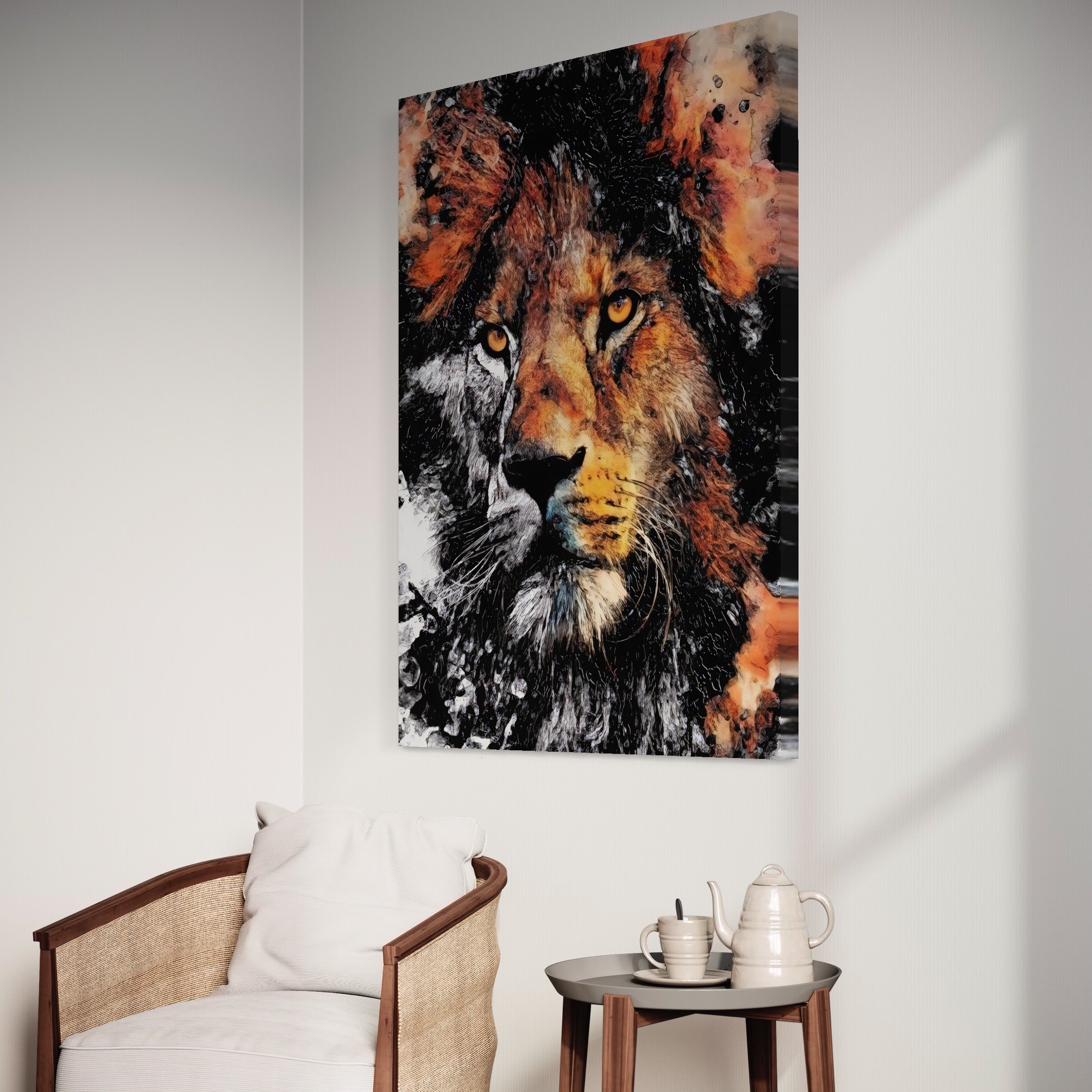 Tablou Canvas Premium LuxCanva® A1135, Leu , Regele Junglei, Animal Salbatic, Motivational, Culori Vibrante