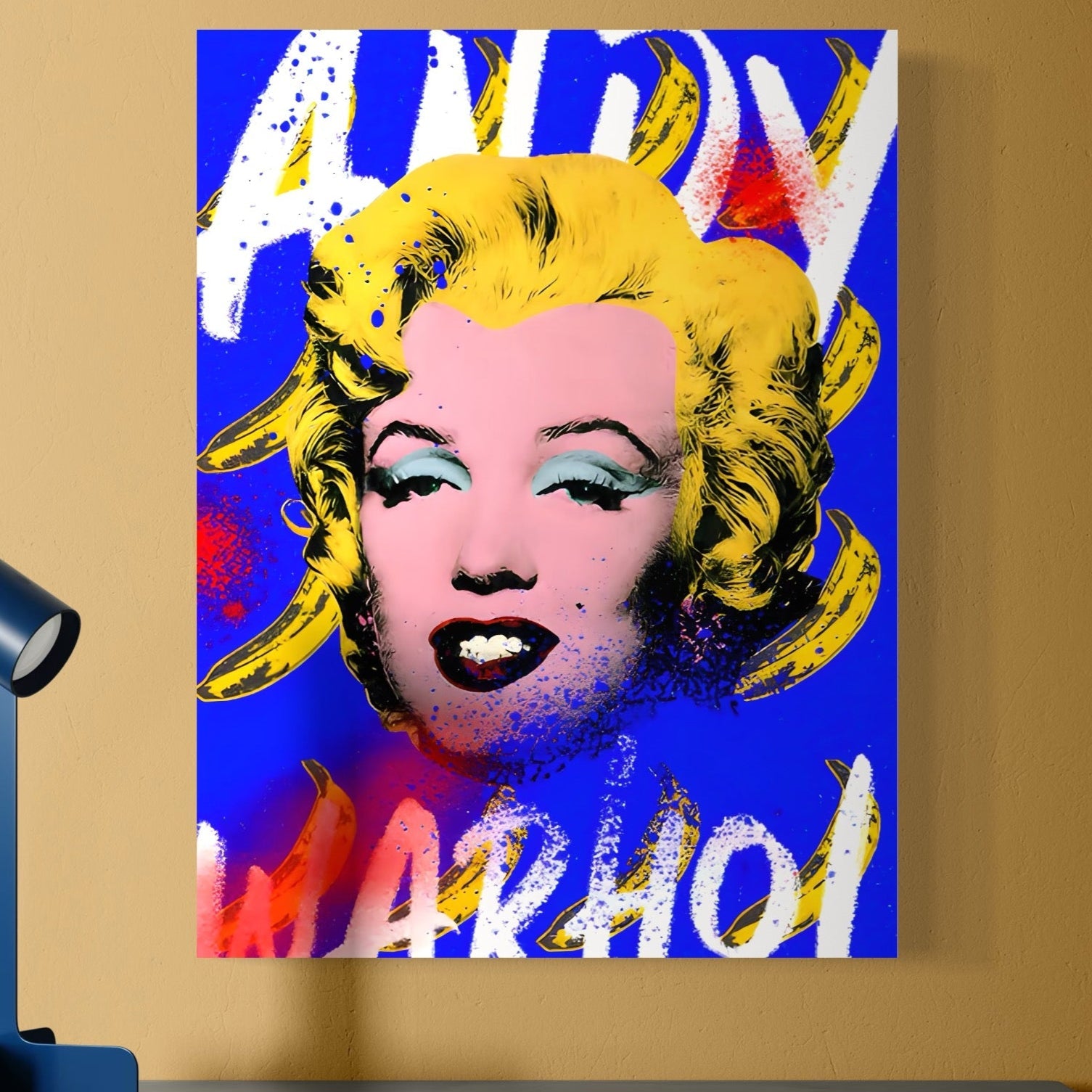 Tablou Canvas Premium LuxCanva® C1163, Andy Warhol Painted Marilyn Monroe , Culori, Icon, Famous Creator, Beautiful, Bar, Relaxare, Culori Vibrante