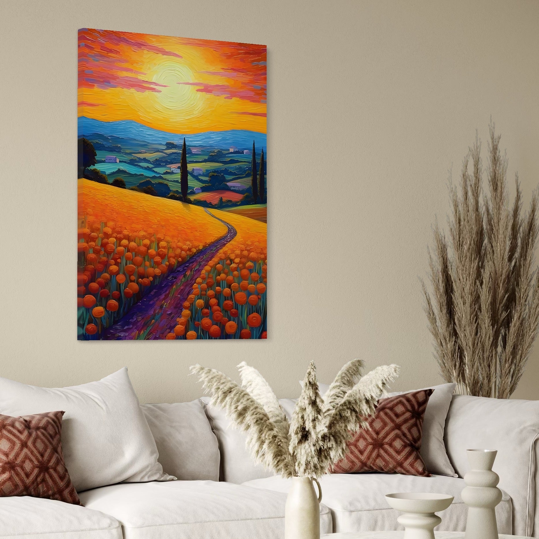 Tablou Canvas Premium LuxCanva® C1164, The Road Going Back Home ,  Culori, Feeling, Family, Home, Living Room, Relaxare, Culori Vibrante