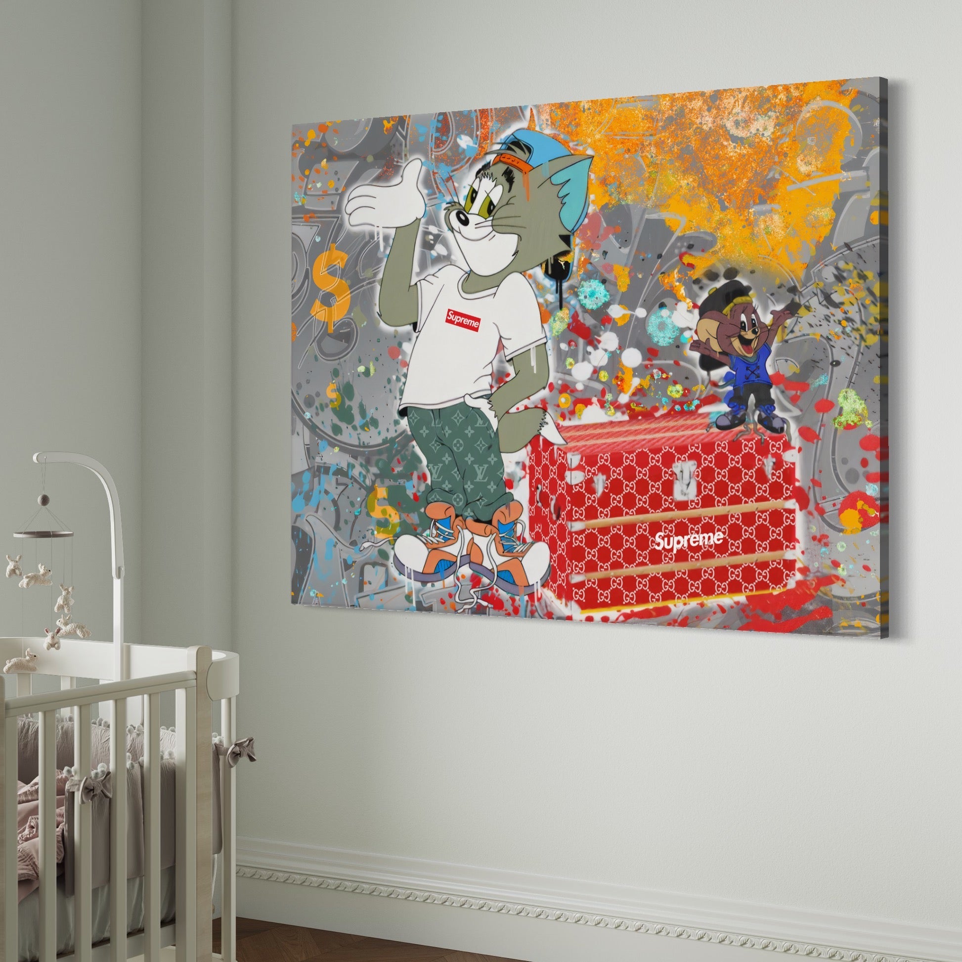 Tablou Canvas Premium LuxCanva® A1128, Tom And Jerry , Moda, Luxury Brands, Desene Animate, Culori Vibrante