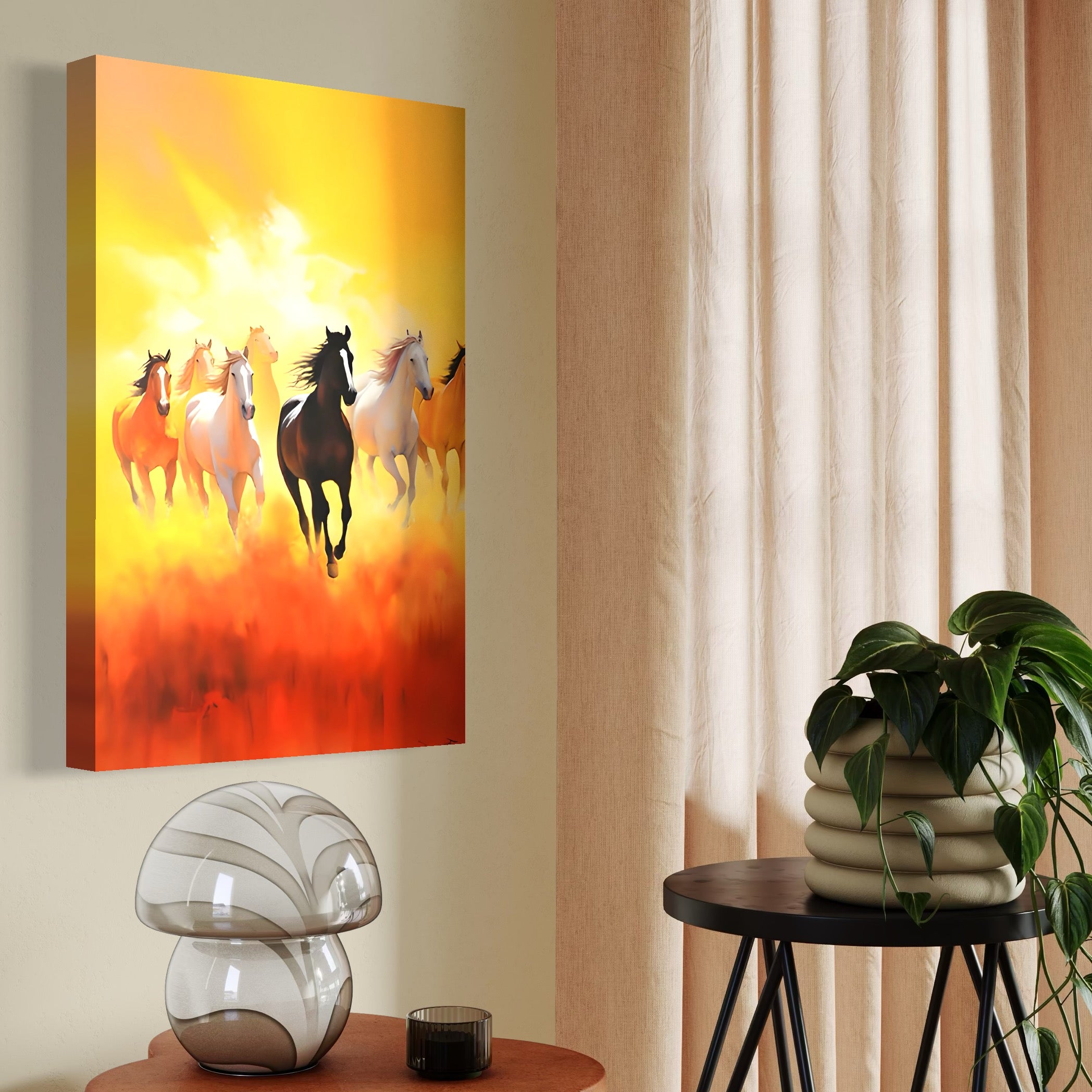 Tablou Canvas Premium LuxCanva® C1170, Wild And Free Horses , Culori, Nature, Animals, Freedom, Living Room, Children's Room, Relaxare, Culori Vibrante
