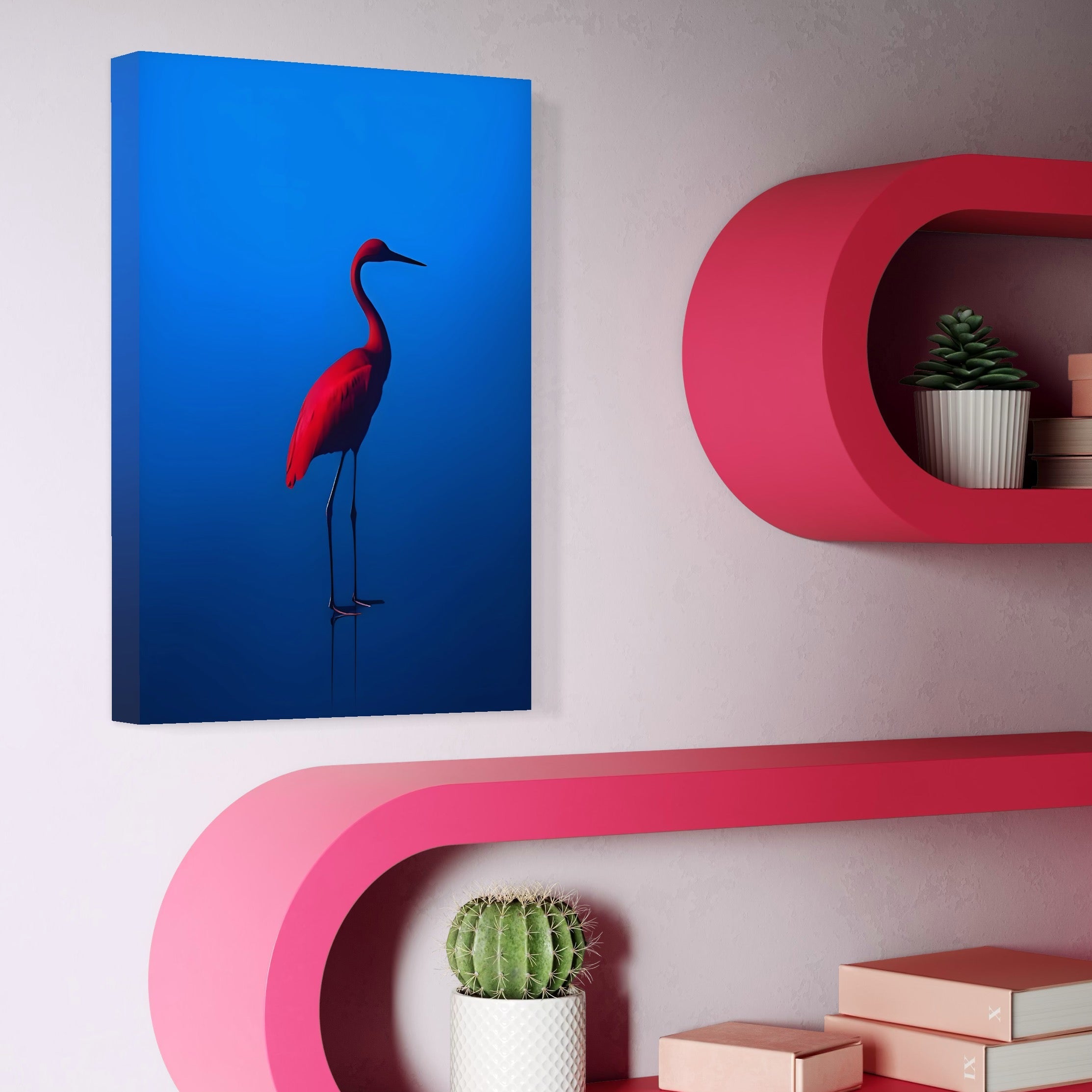 Tablou Canvas Premium LuxCanva® C1171, Red Flamingo , Culori, Nature, Animals, Freedom, Living Room, Bar, Relaxare, Culori Vibrante