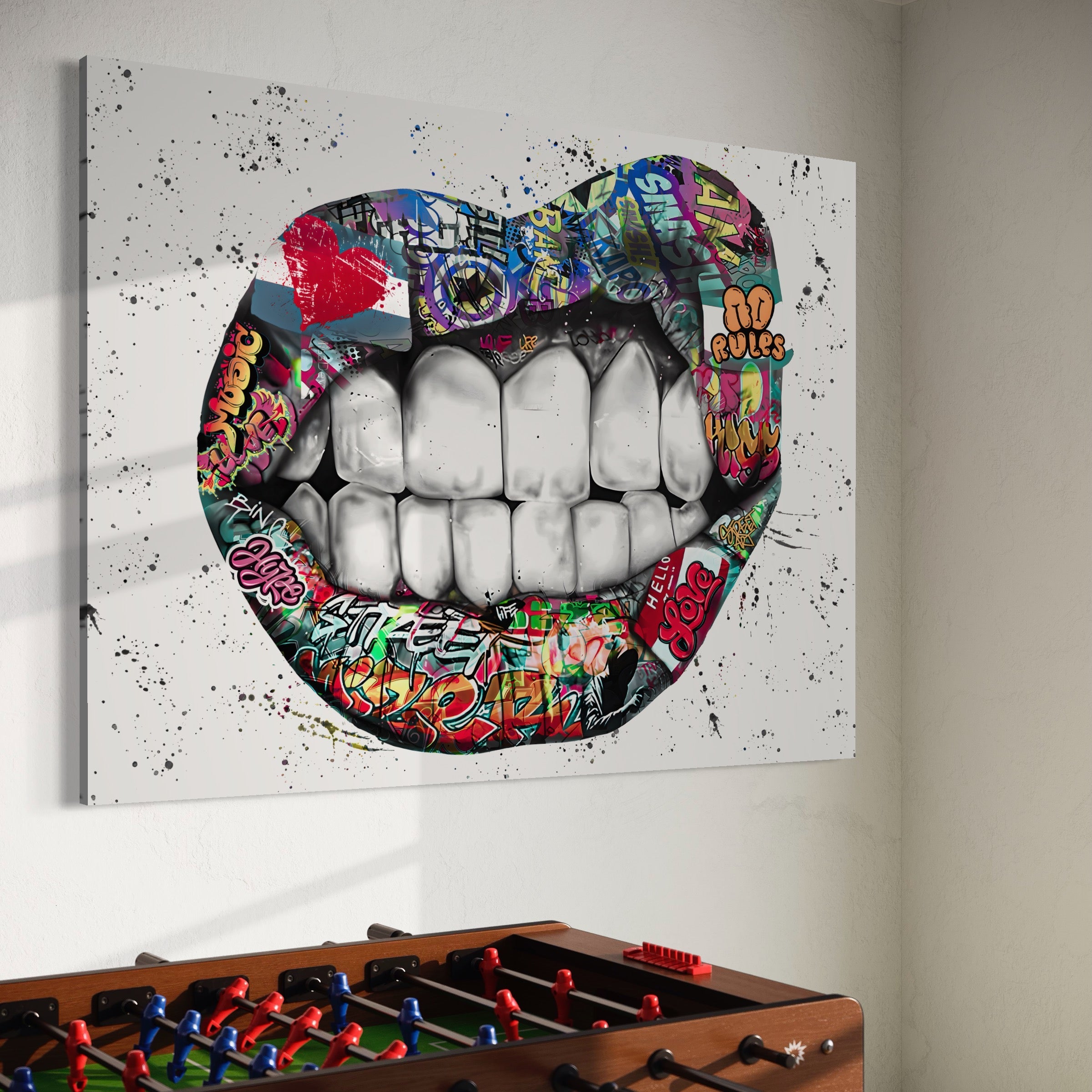 Tablou Canvas Premium LuxCanva® A1120, Lips Graffiti , Street Art, Buze, Colorat, Abstract, Culori Vibrante