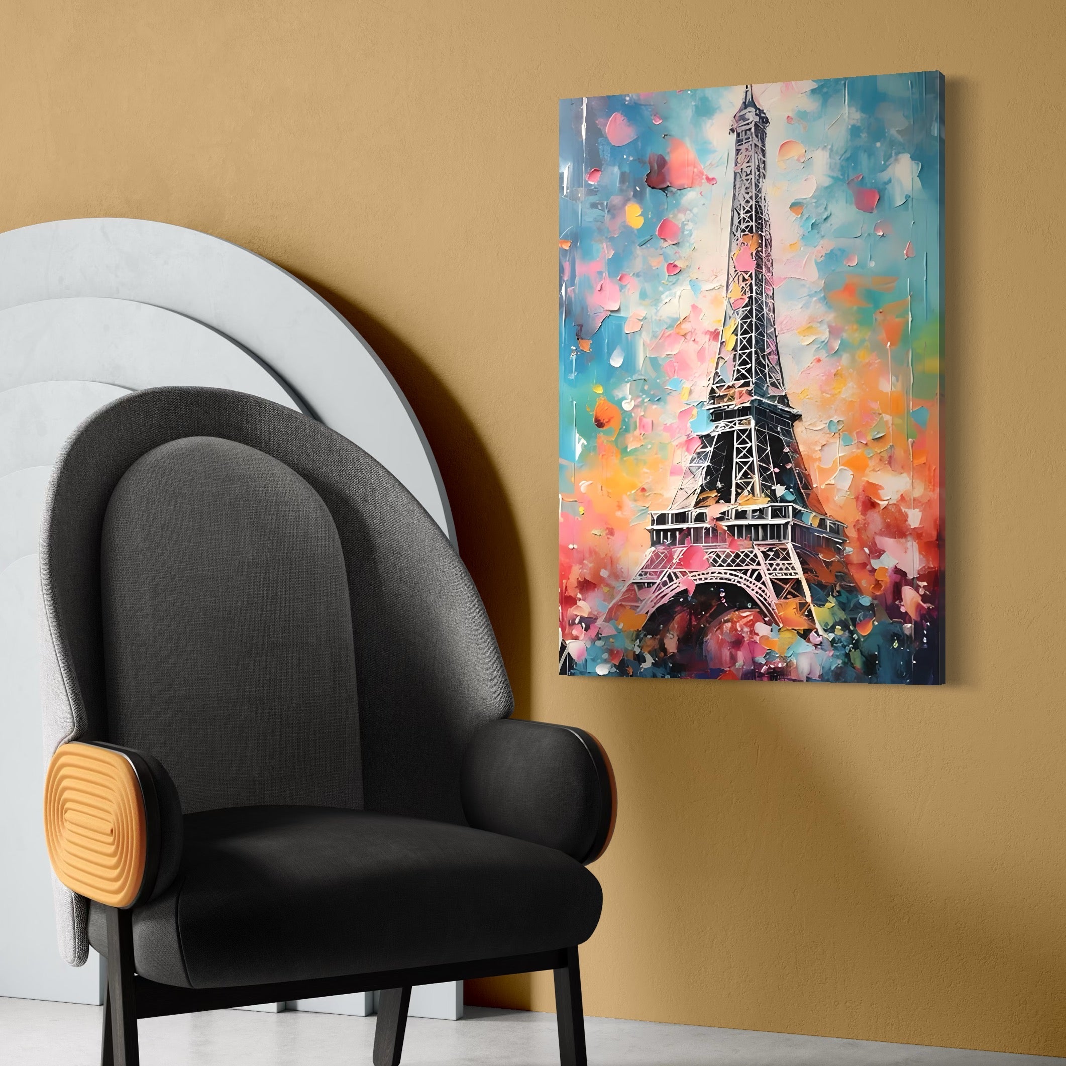 Tablou canvas cu tablou canvas turnul eiffel pictat