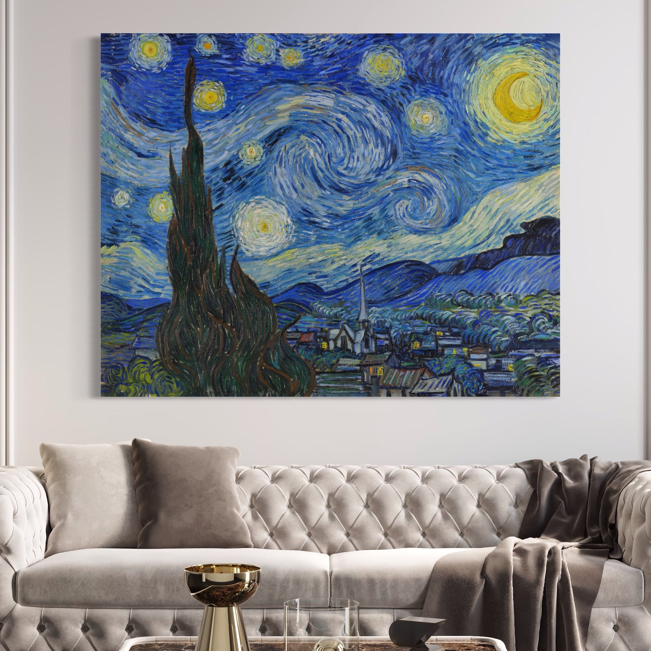 Tablou Canvas Premium LuxCanva® A1116, Noapte Instelata , Vincent van Gogh, Arta, Pictura, Culori Vibrante