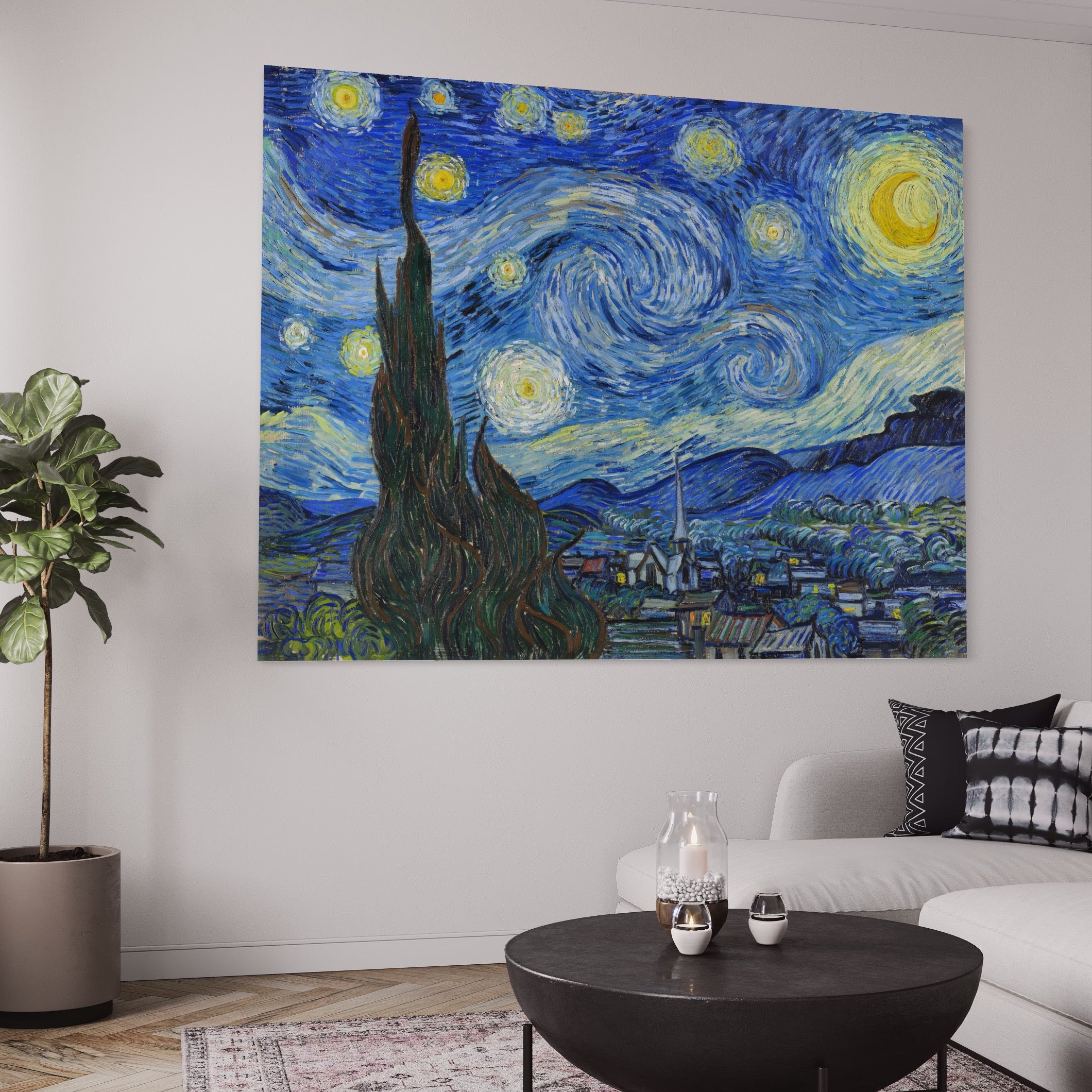 Tablou Canvas Premium LuxCanva® A1116, Noapte Instelata , Vincent van Gogh, Arta, Pictura, Culori Vibrante