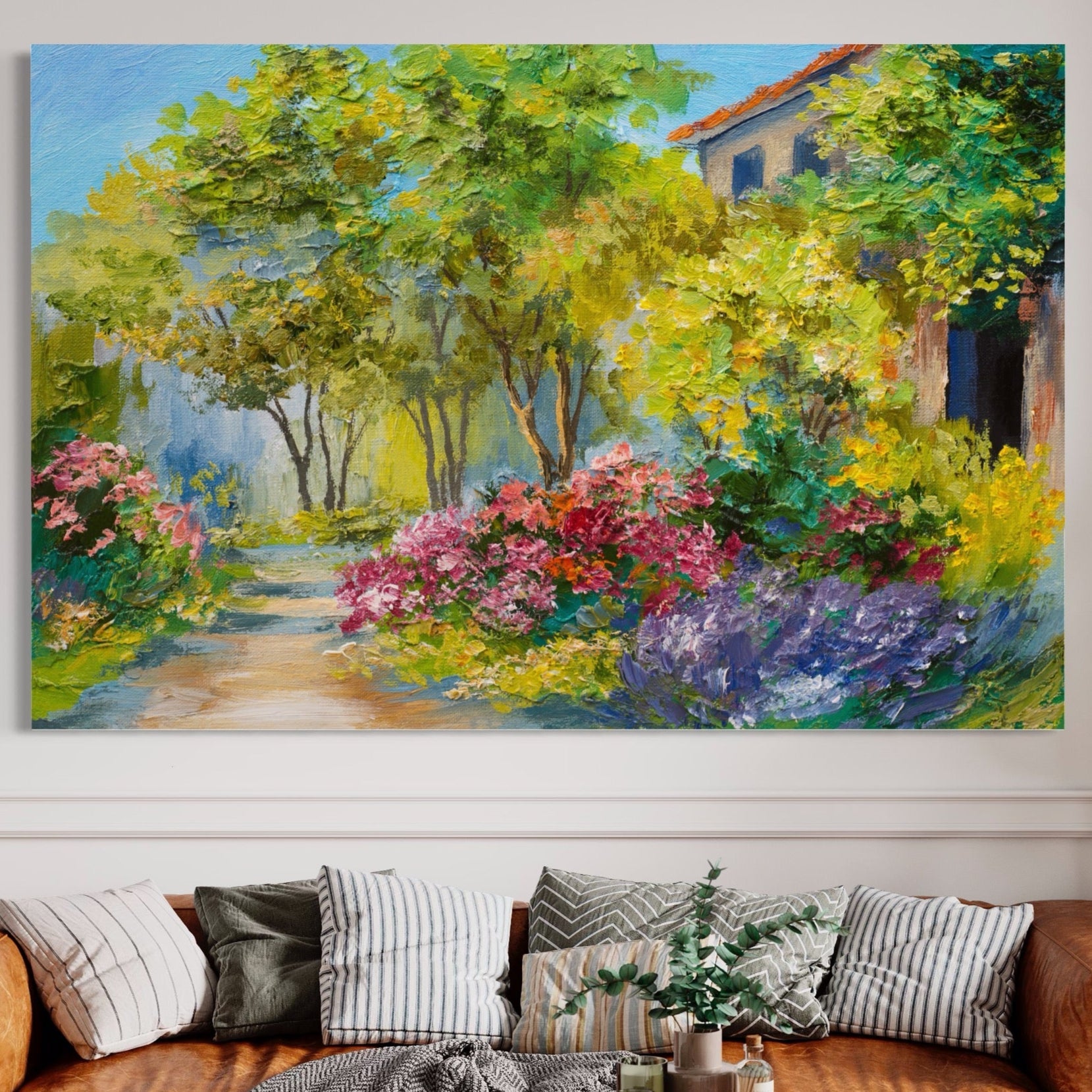 Tablou Canvas Premium LuxCanva® A1108, Vara In Padure , Peisaj, Natura, Flori, Copaci, Culori Vibrante