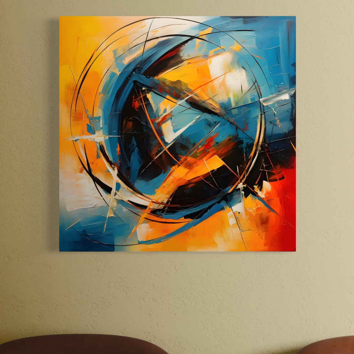 Tablou Canvas Premium LuxCanva® C1225, Pamantul Pictat Abstract , Culori, Decorativ, Living Room, Culori Vibrante