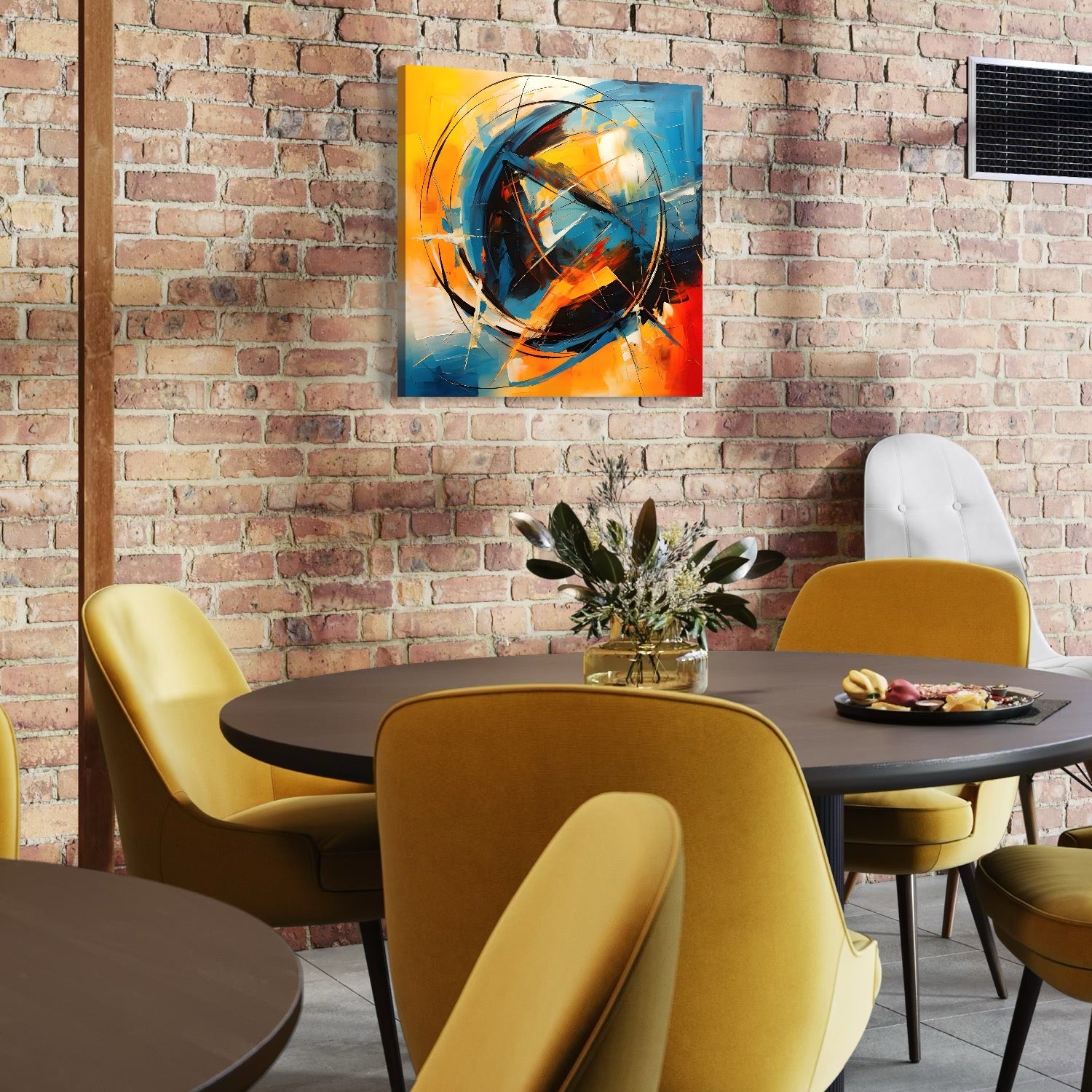 Tablou Canvas Premium LuxCanva® C1225, Pamantul Pictat Abstract , Culori, Decorativ, Living Room, Culori Vibrante