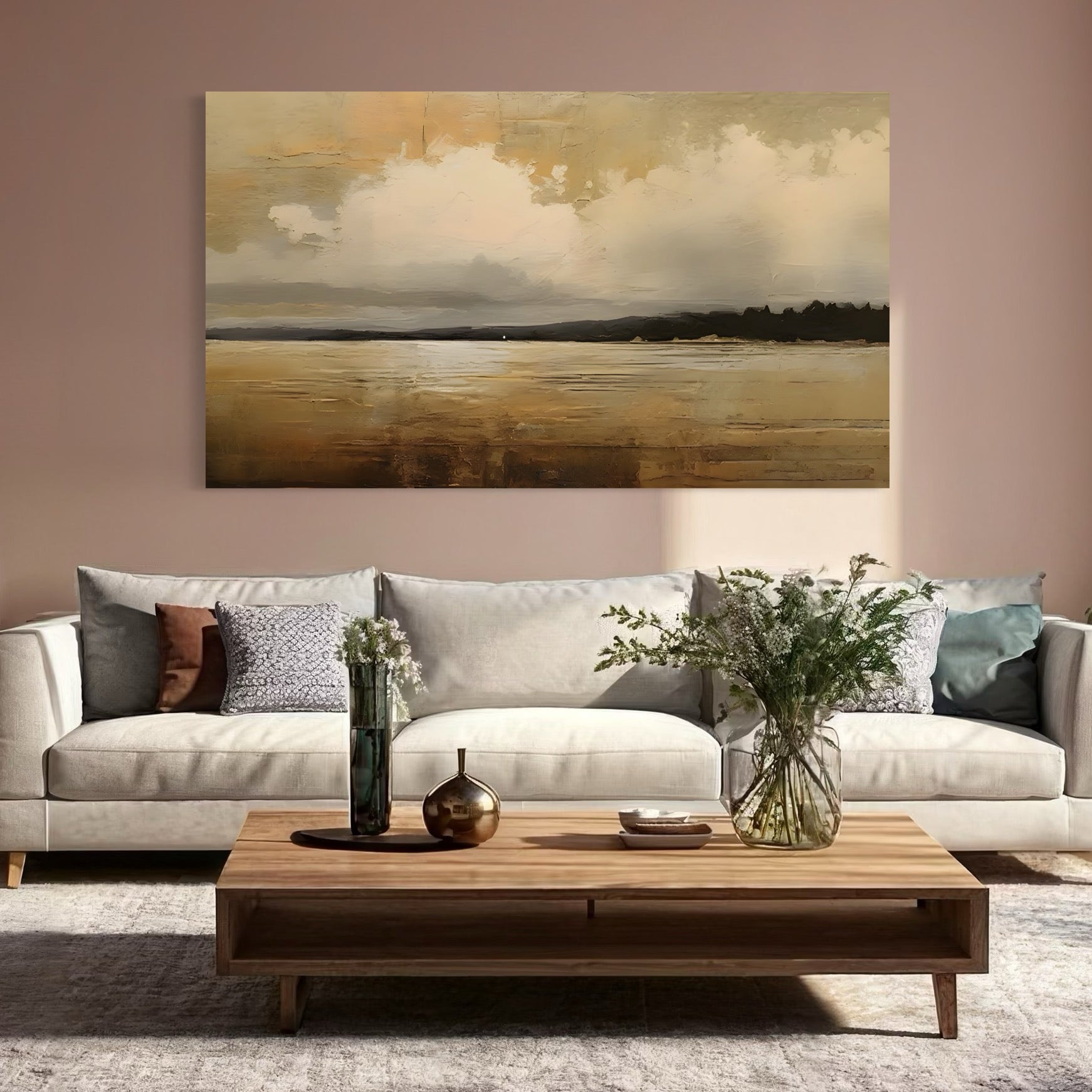 Tablou Canvas Premium LuxCanva® C1230, Sunset On The Lake , Relaxare, Living Room, Culori Vibrante