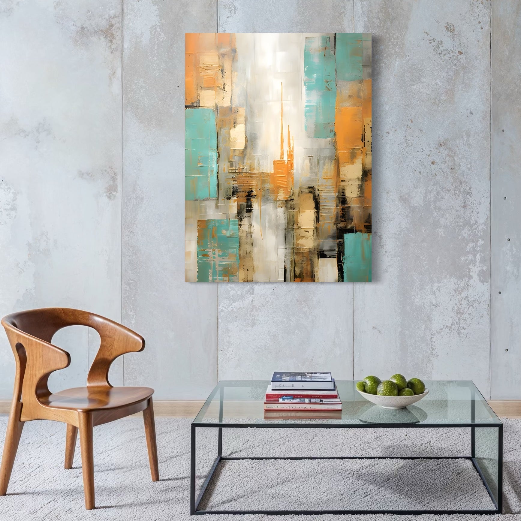 Tablou Canvas Premium LuxCanva® C1232, Abstract Colors Lanscape , Relaxare, Living Room, Culori Vibrante