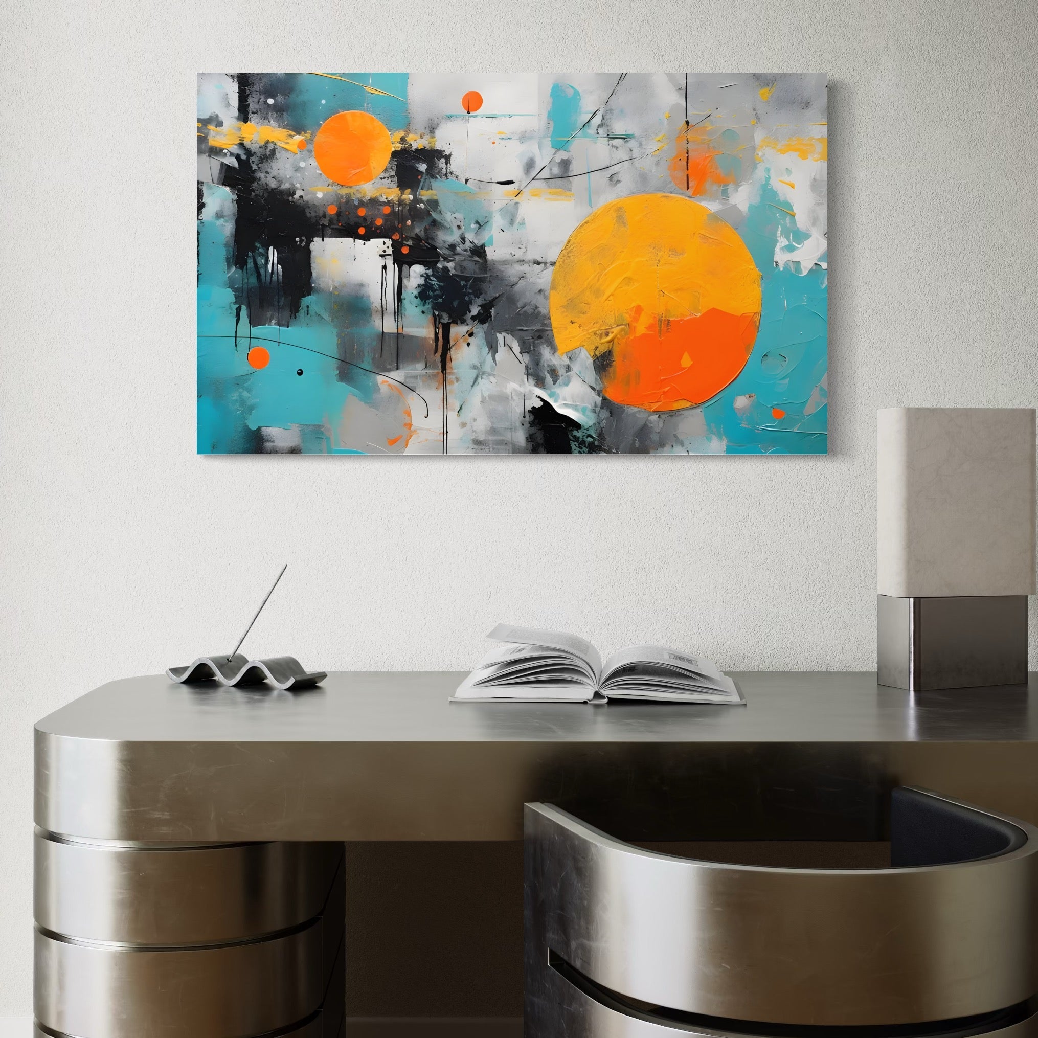 Tablou Canvas Premium LuxCanva® C1233, Abstract Sun In Space , Relaxare, Living Room, Culori Vibrante