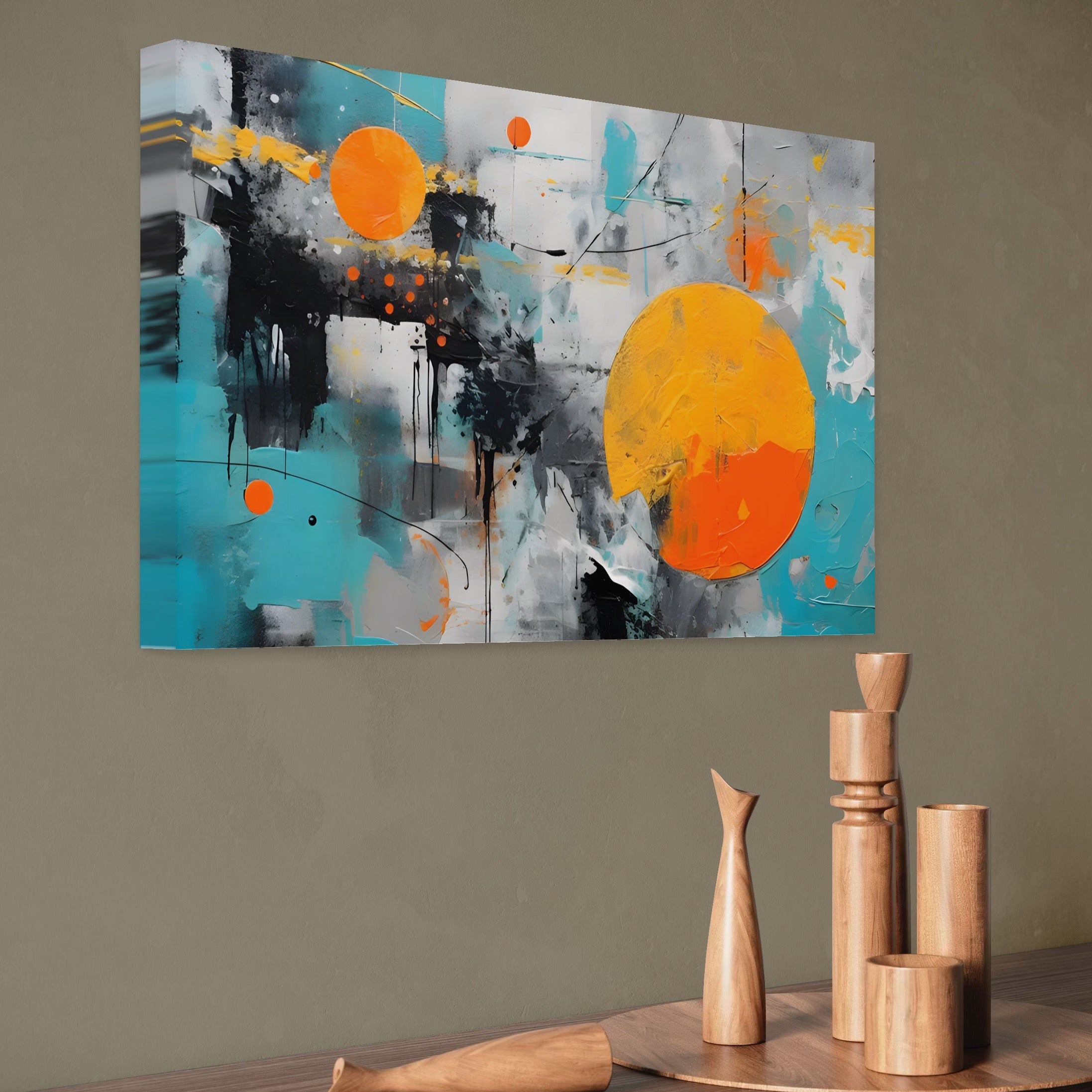 Tablou Canvas Premium LuxCanva® C1233, Abstract Sun In Space , Relaxare, Living Room, Culori Vibrante