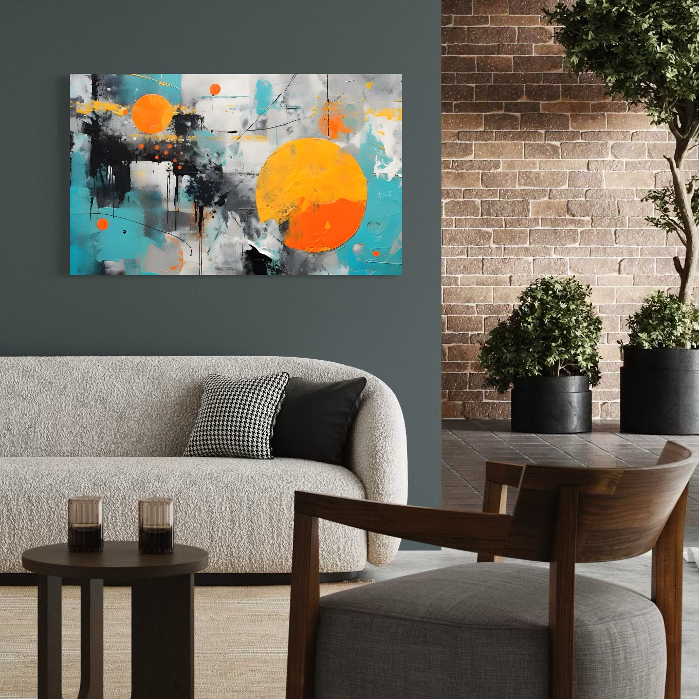 Tablou Canvas Premium LuxCanva® C1233, Abstract Sun In Space , Relaxare, Living Room, Culori Vibrante