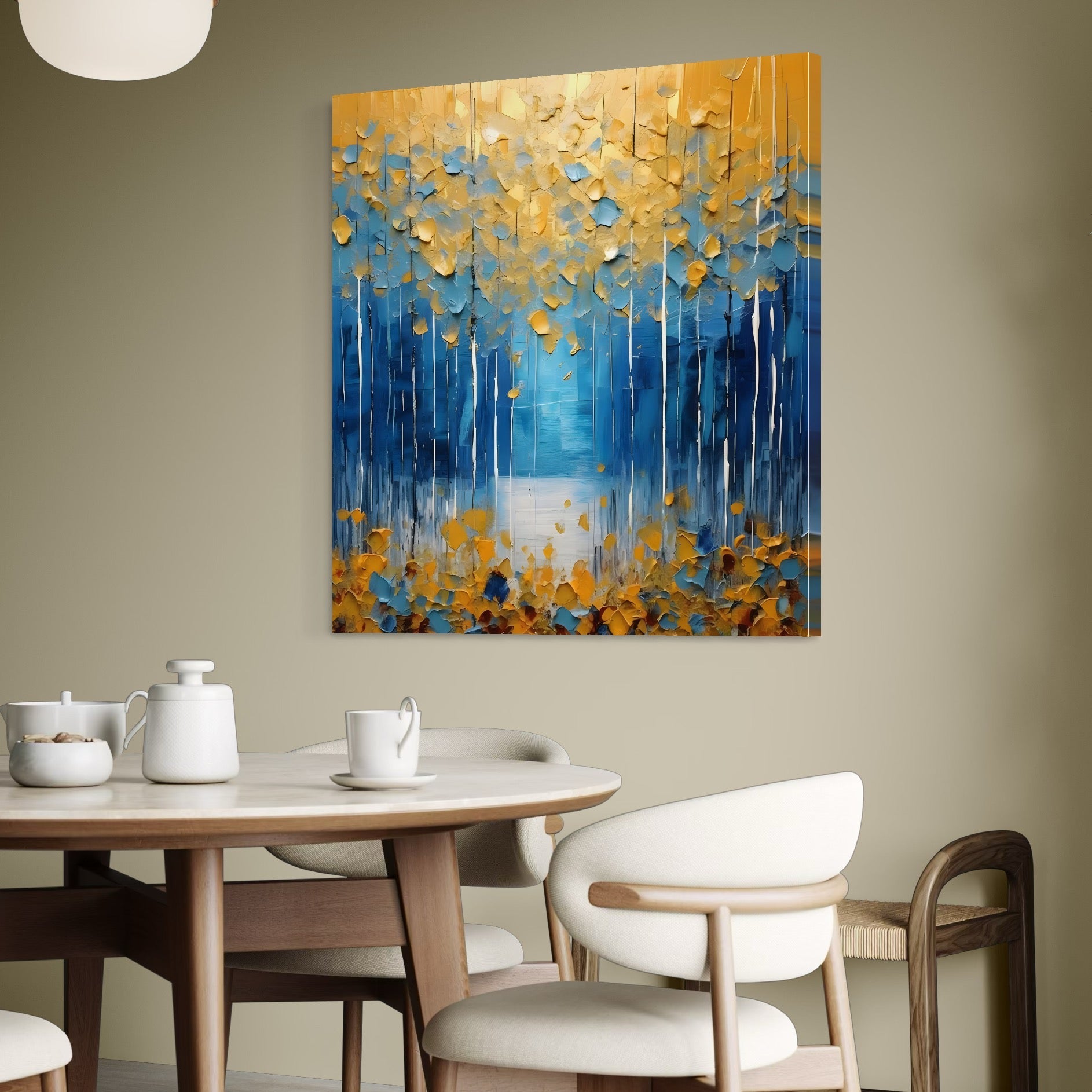 Tablou Canvas Premium LuxCanva® C1234, Abstract Autum Leafs , Relaxare, Living Room, Culori Vibrante