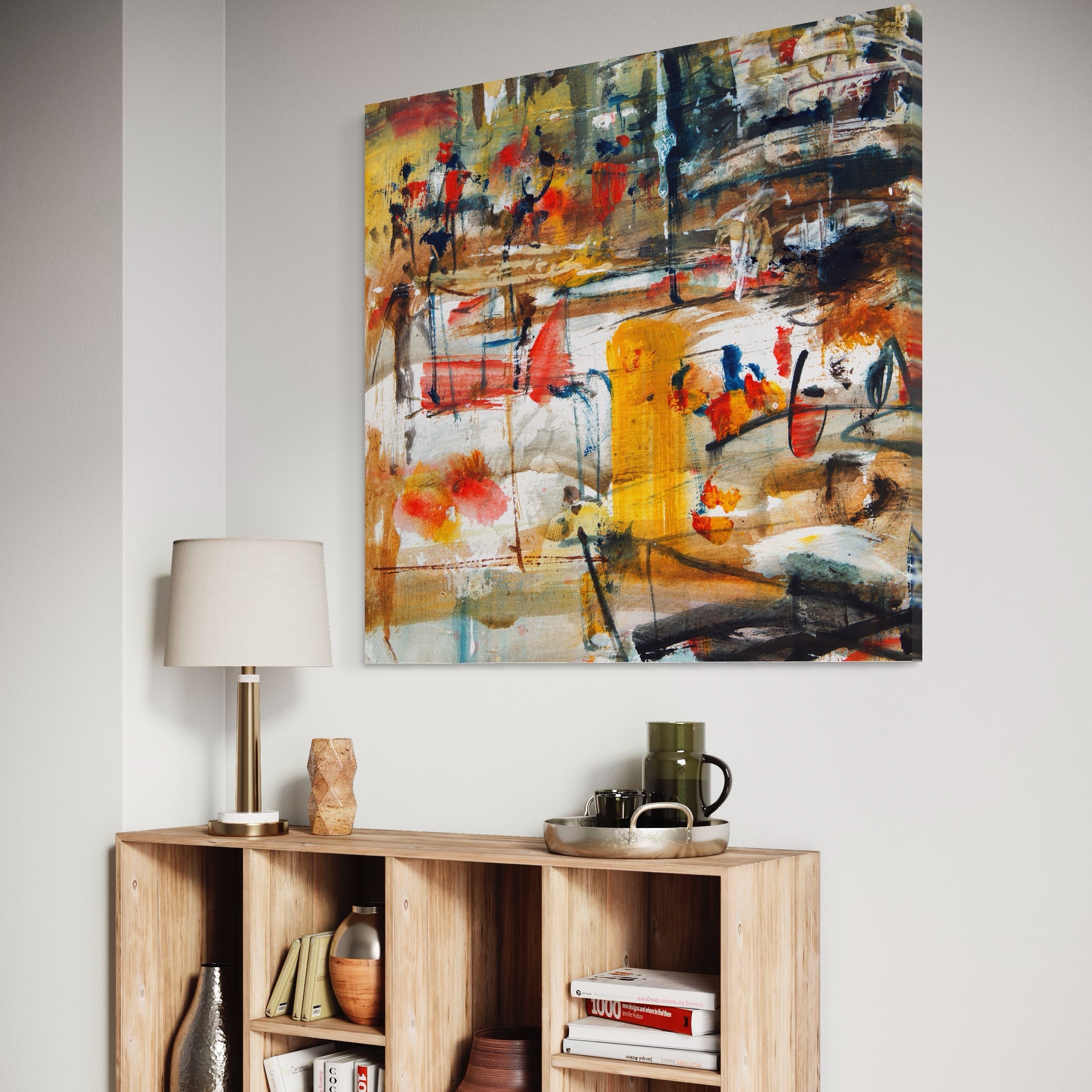 Tablou Canvas Premium LuxCanva® A1094, Dansul Culorilor , Arta Abstracta, Culoare, Pictura, Culori Vibrante