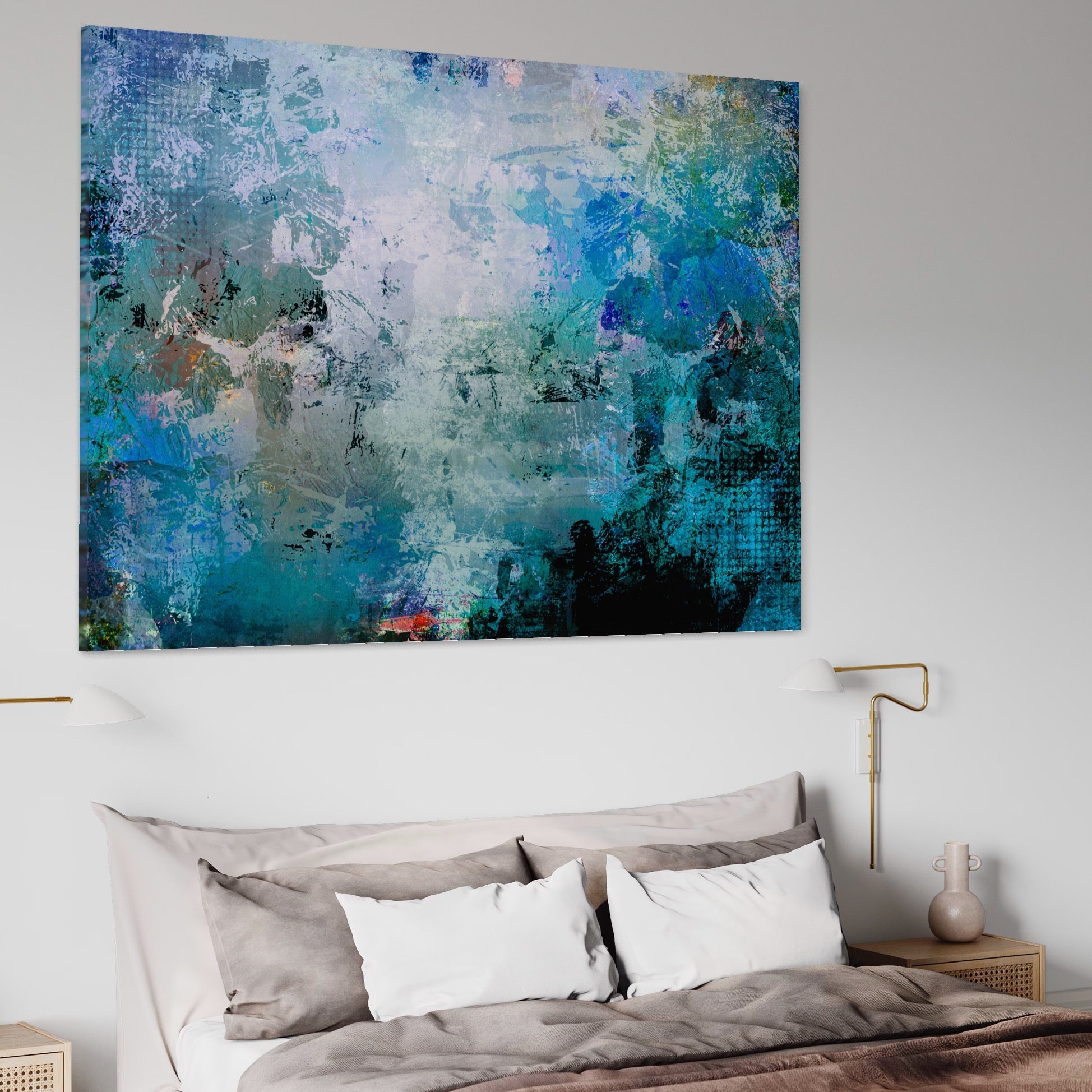 Tablou Canvas Premium LuxCanva® A1087, Colorful Blue , Abstract, BabyBlue, Albastru, Multicolor, Culori Vibrante