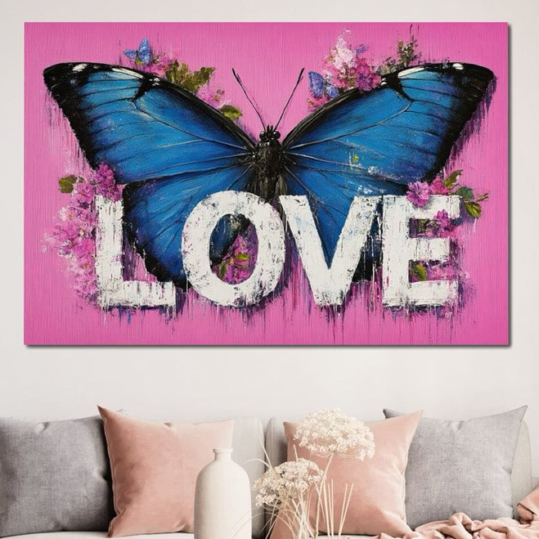 Tablou Canvas Premium LuxCanva® E1015, Metamorfoza Sentimentelor, Fluture, Iubire, Aripi, Zbor, Metamorfoza, Living Room, Culori vibrante