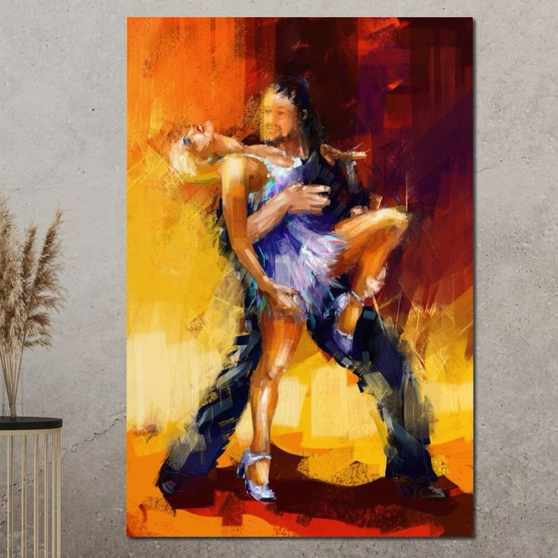 Tablou Canvas Premium LuxCanva® E1031, Focul Tangoului, Ritm, Dans, Pasional, Scena, Emotional, Living Room, Culori vibrante