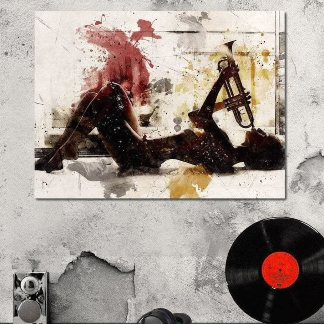 Tablou Canvas Premium LuxCanva® E1037, Muzica din Interior, Jazz, Muzica, Avangardist, Instrumental, Trup, Living Room, Culori vibrante