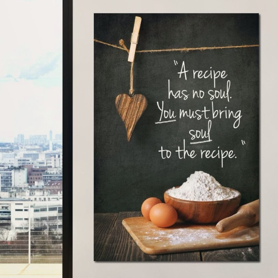 Tablou Canvas Premium LuxCanva® F1006, Bucataria cu Suflet ,  Gatit, Culinar, Gastronomie, Bucatar, Retete, Living Room, Culori vibrante