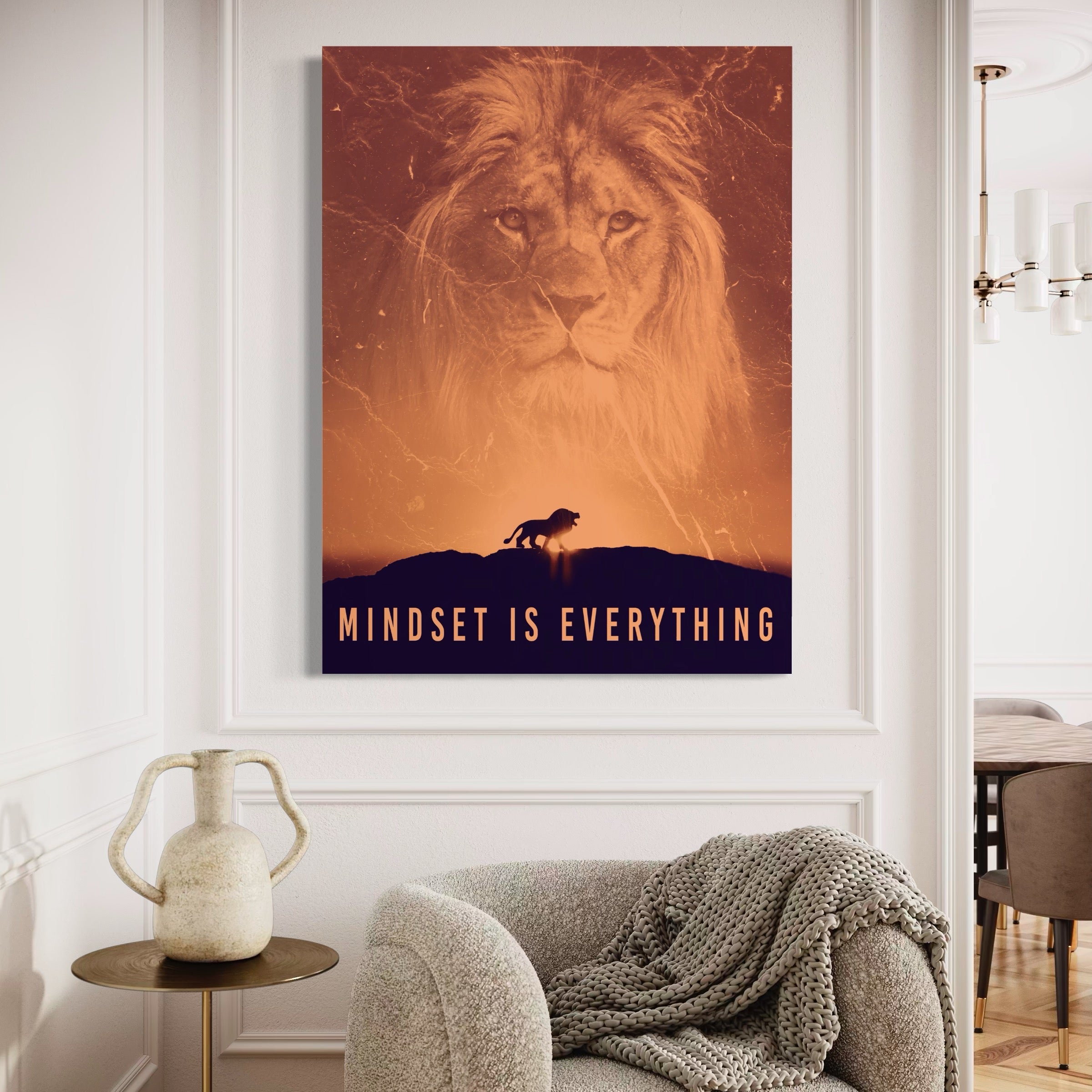 Tablou Canvas Premium LuxCanva® A1049, The Lion King ,  Leu, Regele Junglei, Safari, Motivational, Culori Vibrante