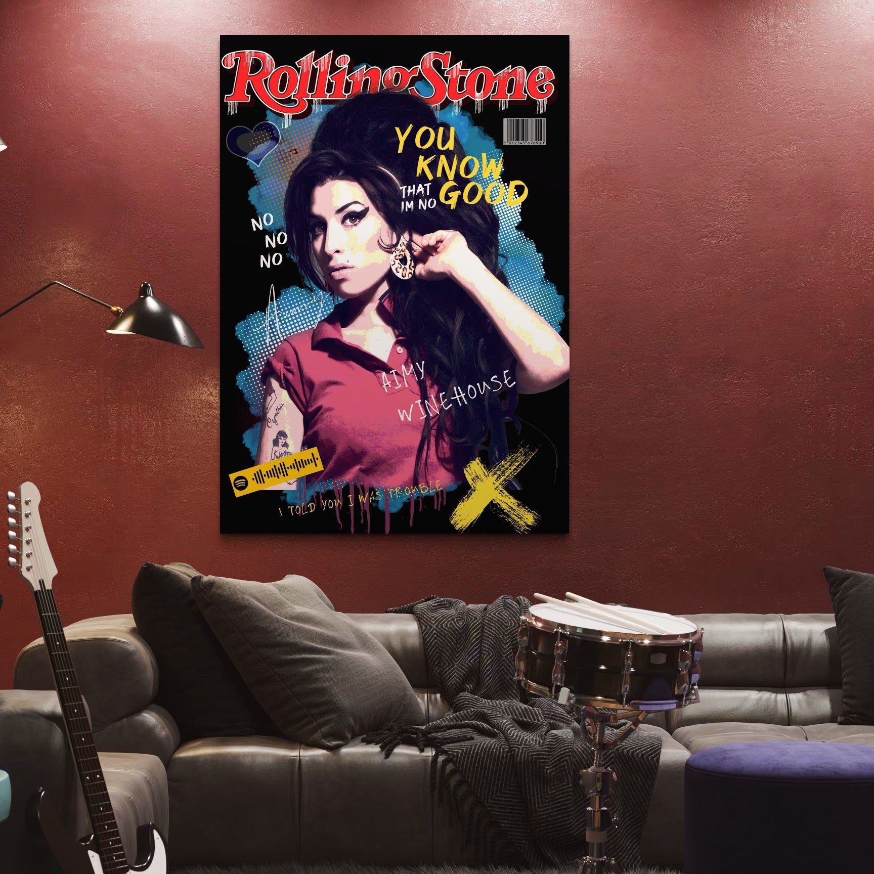 Tablou Canvas Premium LuxCanva® A1018, Amy Winehouse , Decorativ, Cantareata, Artista, Culori Vibrante