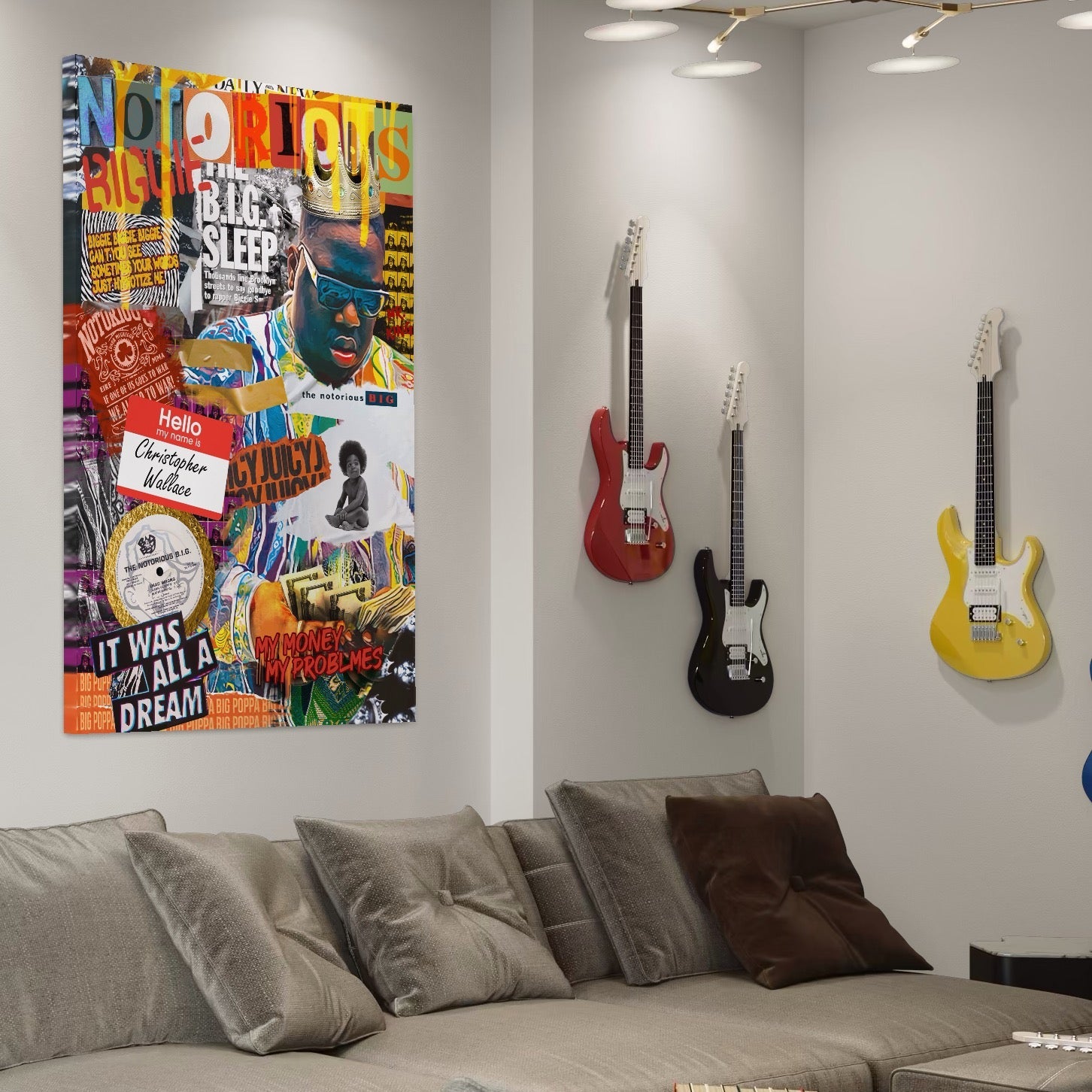 Tablou Canvas Premium LuxCanva® A1014, The Notorious Biggie , Decorativ, Cantaret, Artisit, Rapper, Motivational, Culori Vibrante