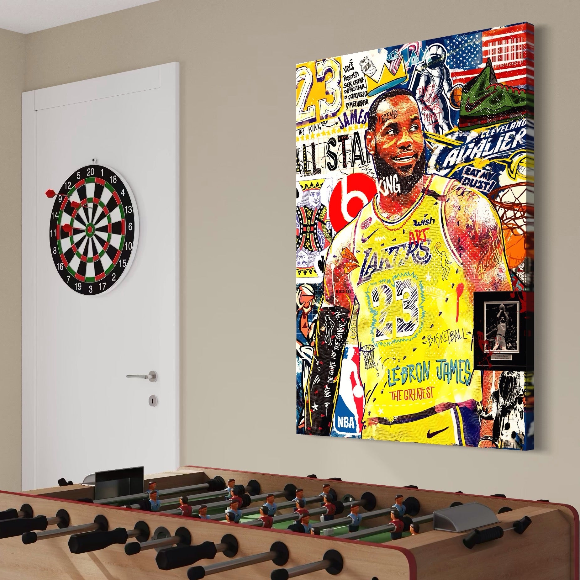 Tablou Canvas Premium LuxCanva® A1012, LeBron James , Decorativ, Sport, Baschet, Culori Vibrante