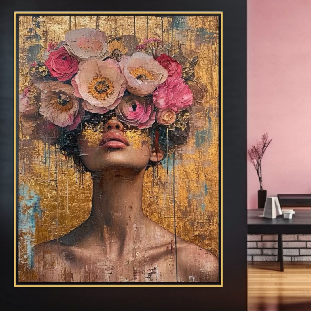 Tablou Canvas Premium LuxCanva® G1032, Poezie in Petale Pastel , Coroana, Natura, Simbioza, Romantism, Artistic, Armonie, Living, Dormitor