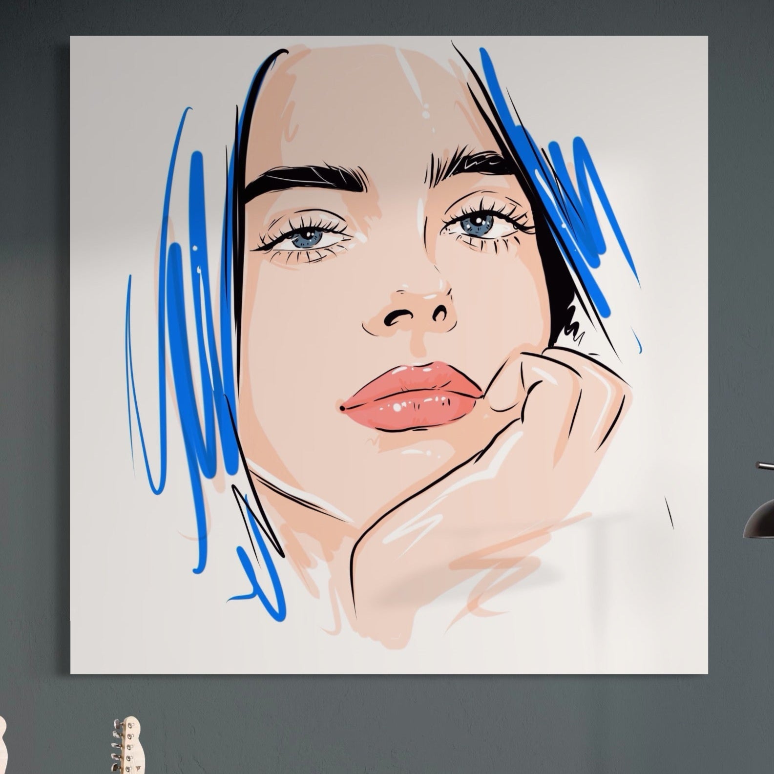 Tablou Canvas Premium LuxCanva® A1366, Girl In Love , Living, Fata, Visatoare, Iubire, Dormitor, Culori Vibrante