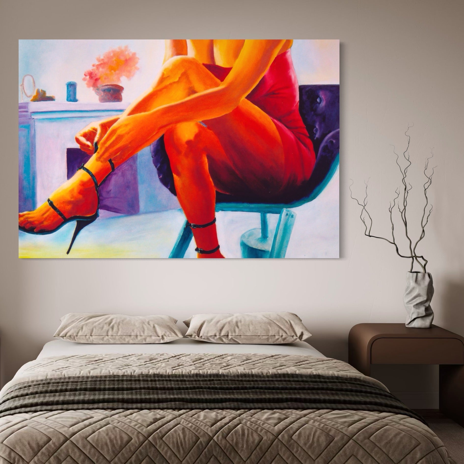 Tablou Canvas Premium, LuxCanva® A1368, Sexy Legs , Living, Femeie, Picioare, Frumusete, Senzual, Dressing, Culori Vibrante