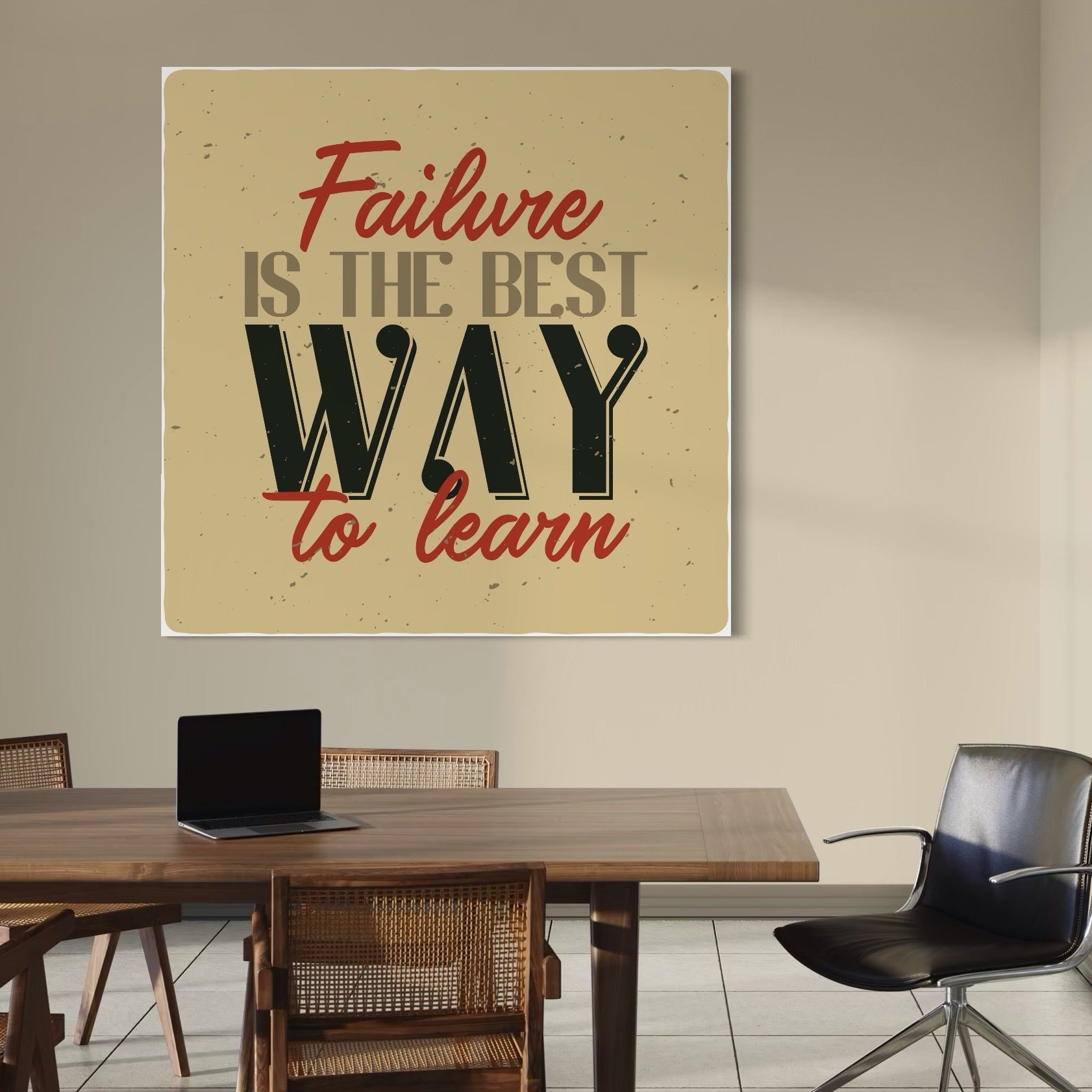 Tablou Canvas Premium LuxCanva® A1369, Failure Is The Best ,  Birou, Echipa, Motivational, Succes, Culori Vibrante
