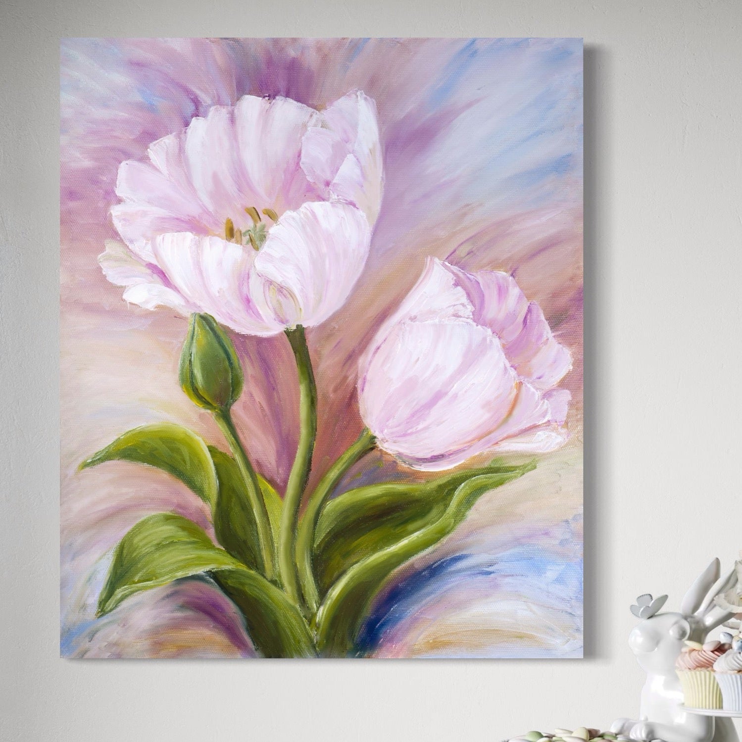 Tablou Canvas Premium LuxCanva® A1371, Pink Tulip , Dormitor, Lalea, Floare, Planta, Living, Culori Vibrante