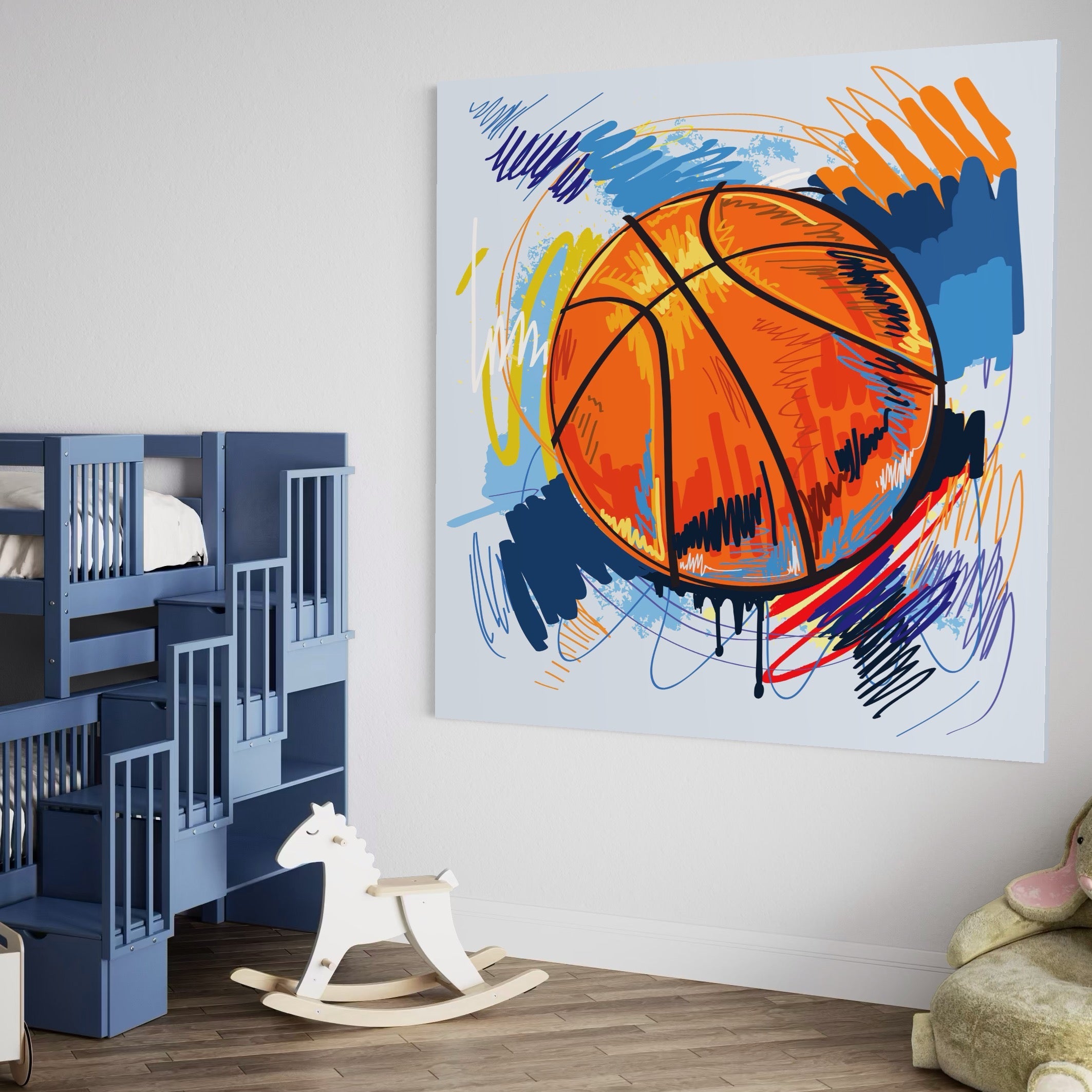 Tablou Canvas Premium LuxCanva® A1372, Basketball , Dormitor, Minge, Sport, Baschet, Camera Copil, NBA, Culori Vibrante