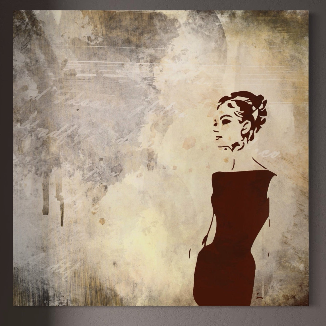 Tablou Canvas Premium LuxCanva® A1373, Lady In Black ,  Dormitor, Femeie, Senzualitate, Rochie Neagra, Dressing, Culori Vibrante