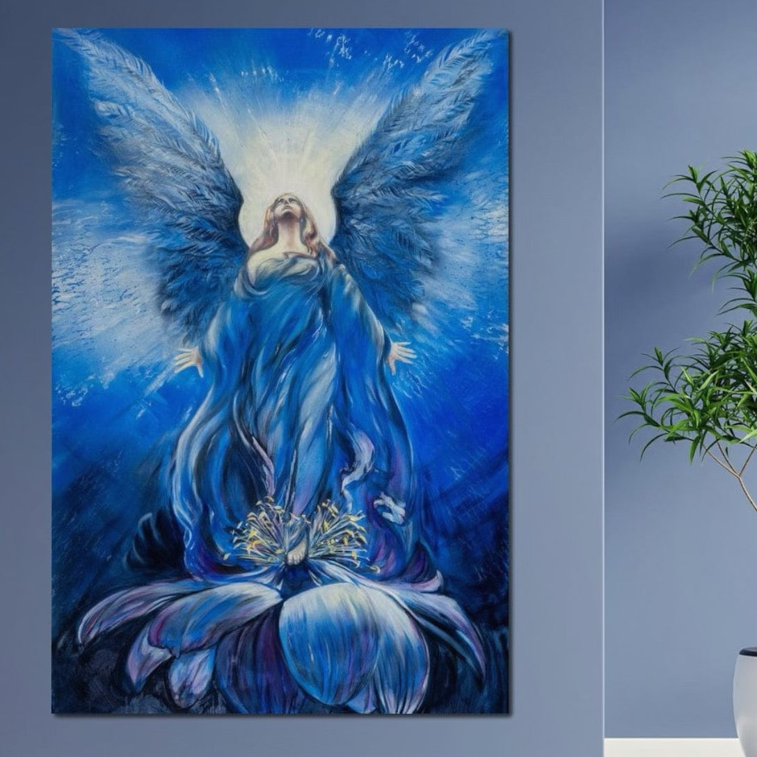 Tablou Canvas Premium LuxCanva® H1015, Gratia Divina , Inger, Gratie, Divin, Zbor, Cer, Pace, Protectie, Mesaj, Frumusete, Living, Dormitor