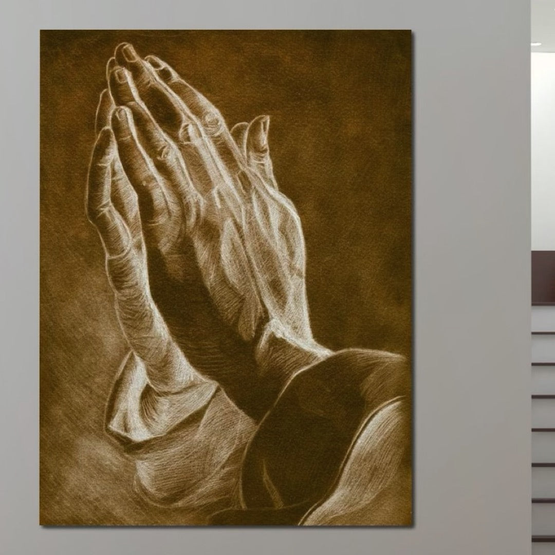 Tablou Canvas Premium LuxCanva® H1016, Maini in Rugaciune , Speranta, Rugaciune, Putere, Liniste, Suflet, Protectie, Mesaj, Frumusete, Living