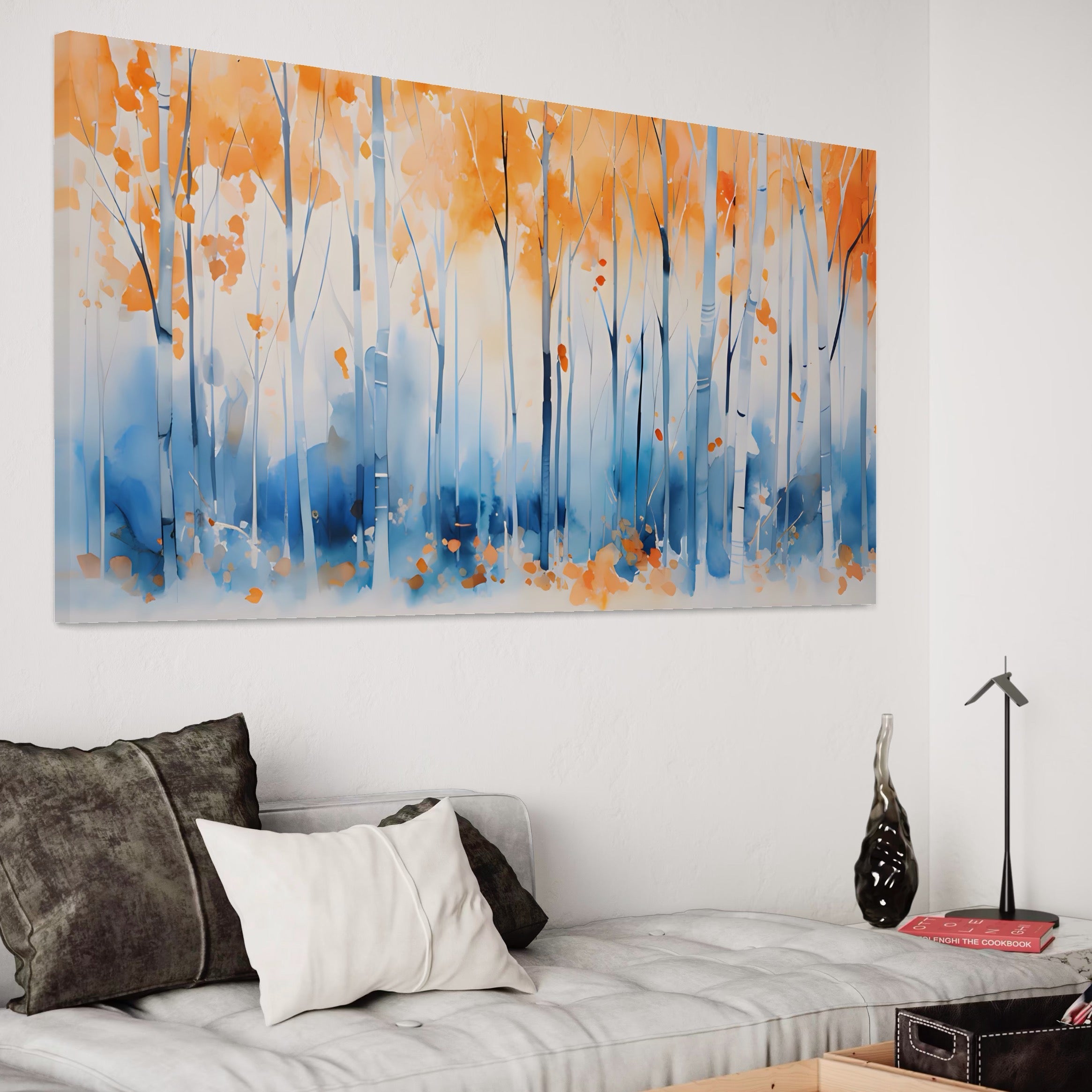 Tablou Canvas Premium LuxCanva® A1382, In Culorile Toamnei , Living, Padure, Natura, Copaci, Dormitor, Culori Vibrante