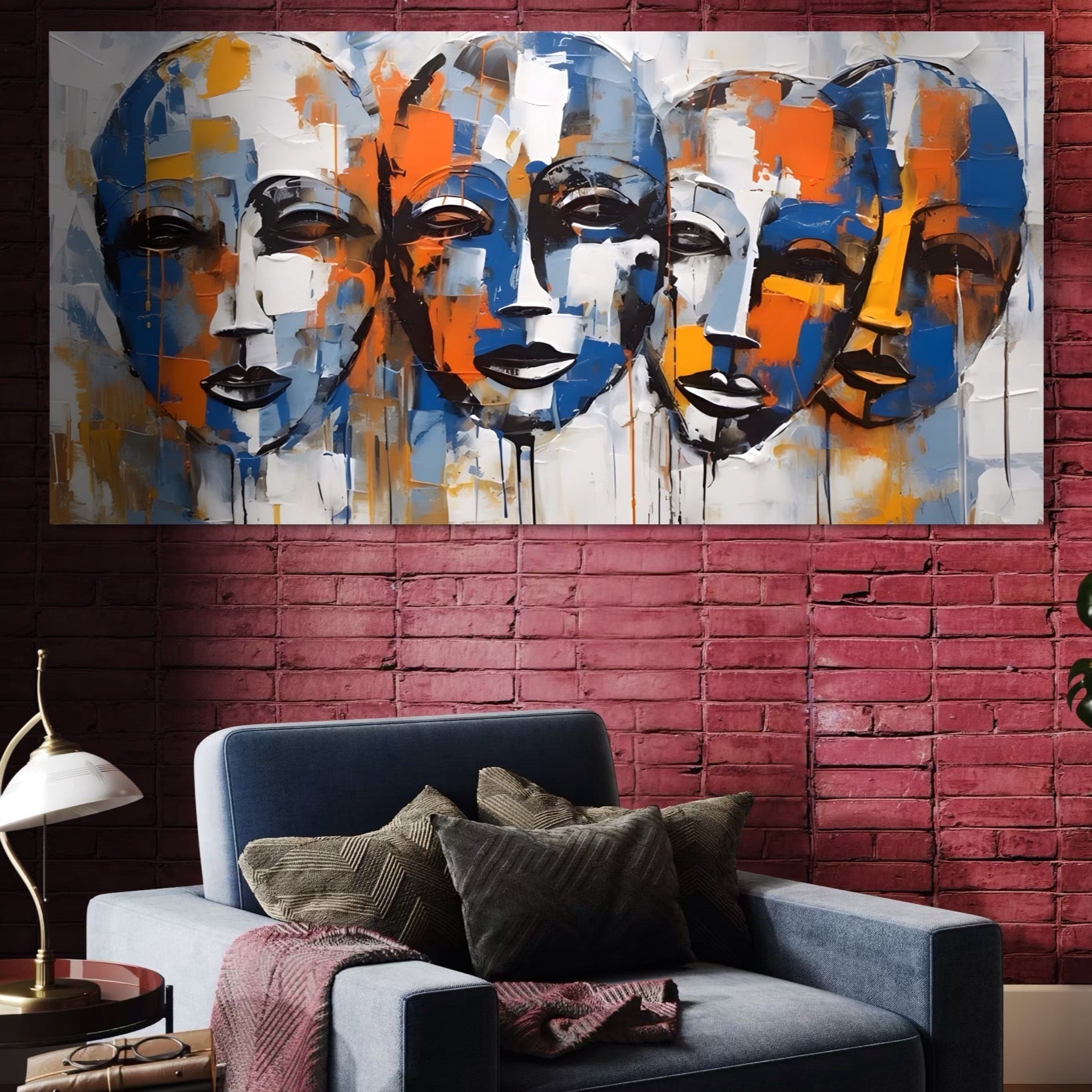 Tablou Canvas Premium LuxCanva® A1385, 4Faces , Living, Chipuri, Copii, Masti, Dormitor, Culori Vibrante