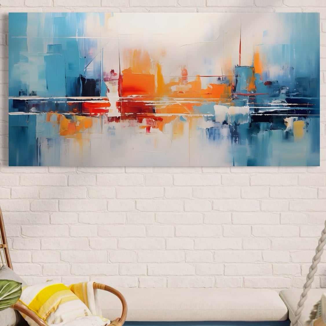 Tablou Canvas Premium LuxCanva® A1391, Contrast De Culori , Living, Arta Moderna, Pata De Culoare, Abstract, Dormitor, Culori Vibrante