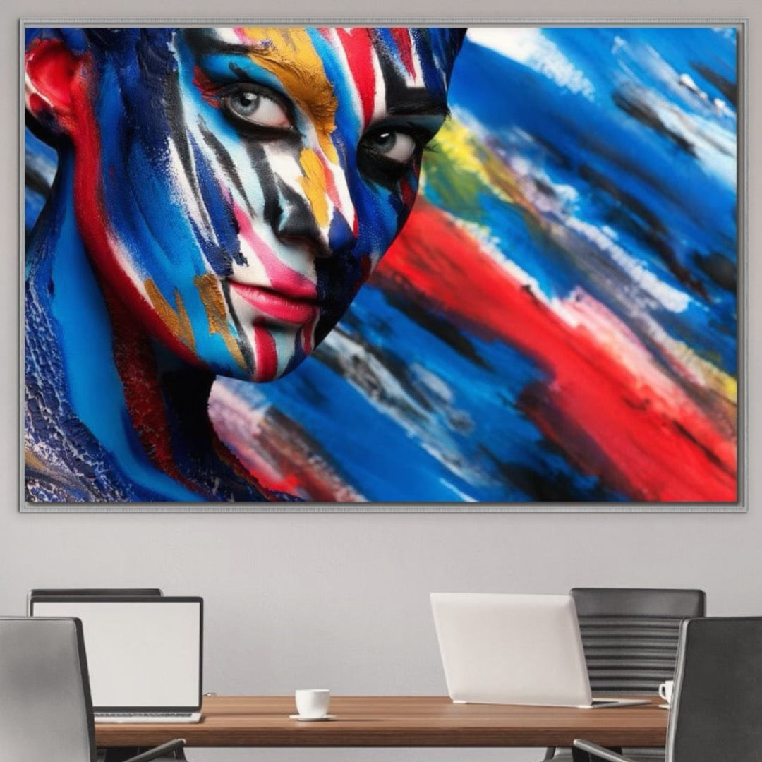 Tablou Canvas Premium, LuxCanva® G1088, Femeia Avatar, Curcubeu, Carisma, Ochi, Verzi, Privire, Fata, Nuante, Mister, Photo, Shooting, Living, Dormitor